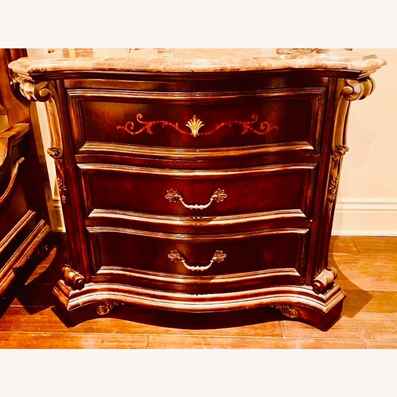 Ashley Antique 3-Drawer Dresser w Designer Marble Top - image-1