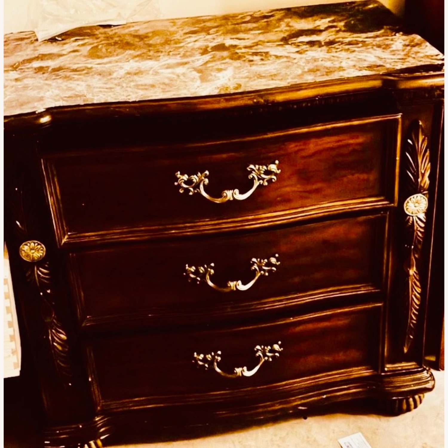 Ashley Antique 3-Drawer Dresser w Designer Marble Top - image-4