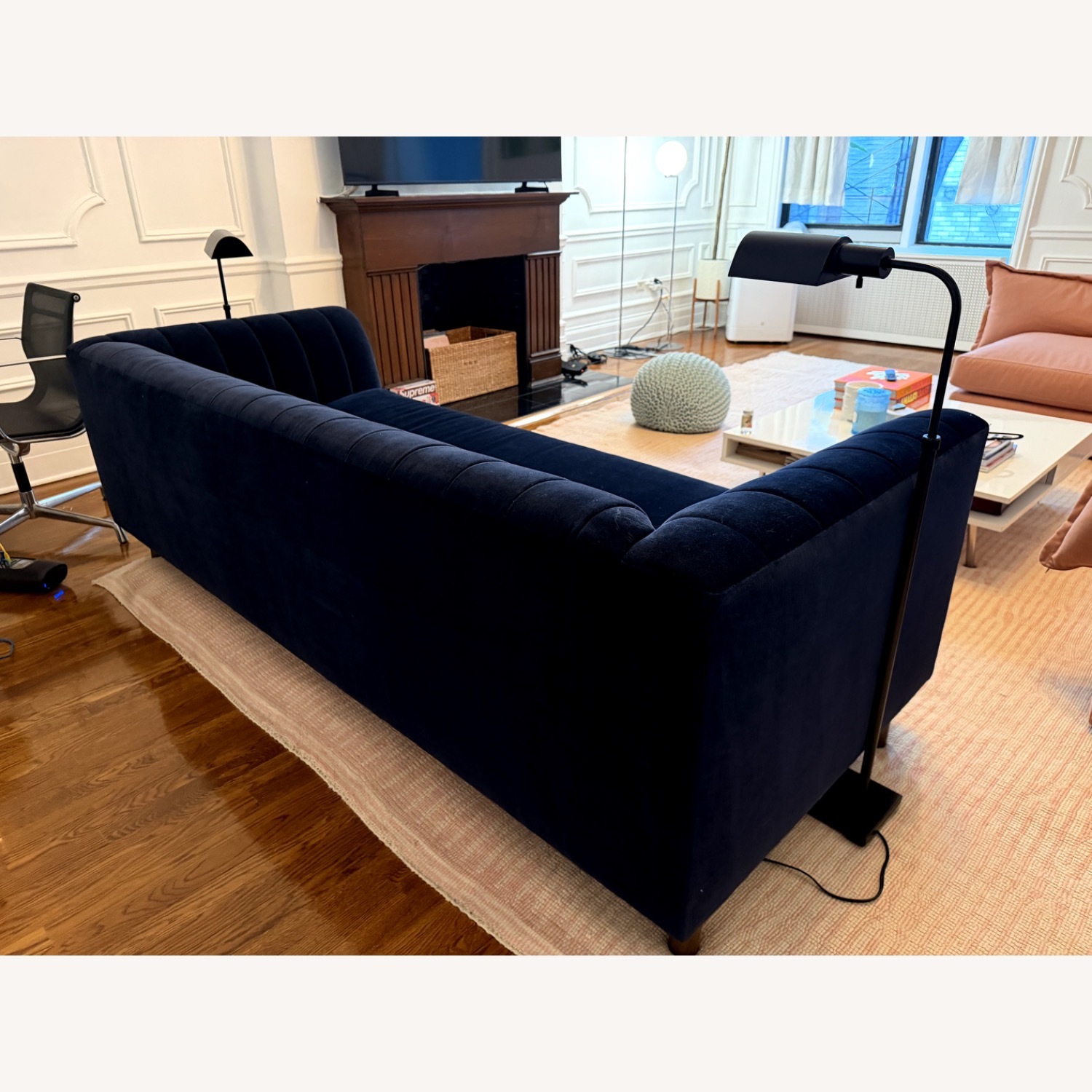 Taylor Made Custom Blue Velvet 3+ Seater Sofa - image-4