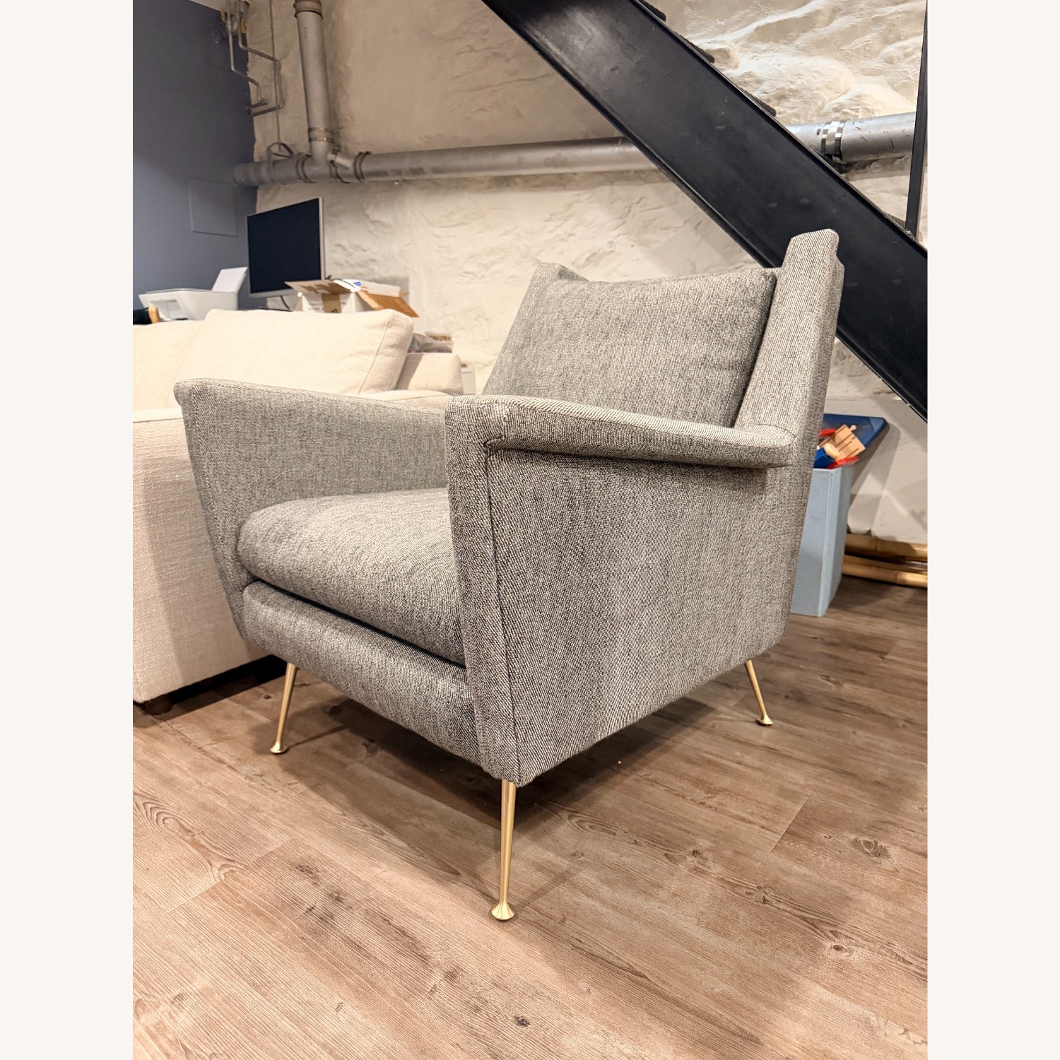 West Elm Carlo Mid-Century Chair Metal Legs - image-2