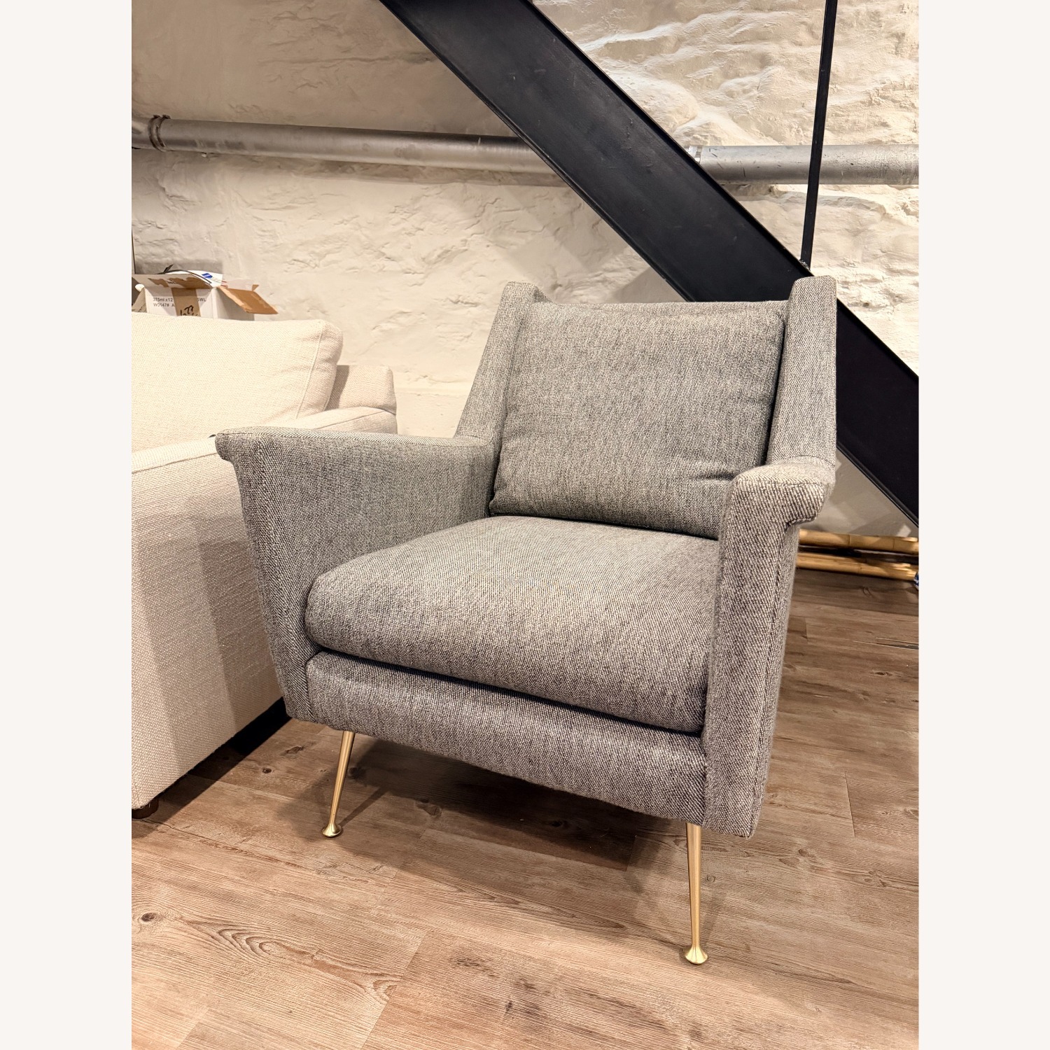 West Elm Carlo Mid-Century Chair Metal Legs - image-3