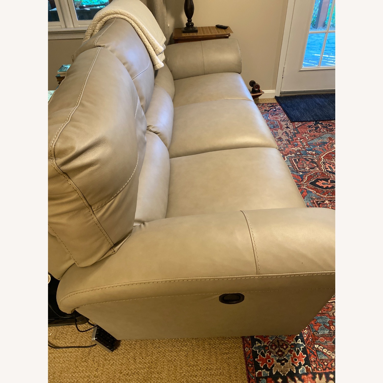 La-Z-Boy Light Gray Leather 3+ Seater Sofa - image-2