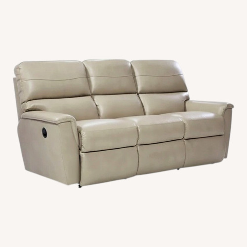 Used La-Z-Boy Light Gray Leather 3+ Seater Sofa for sale on AptDeco