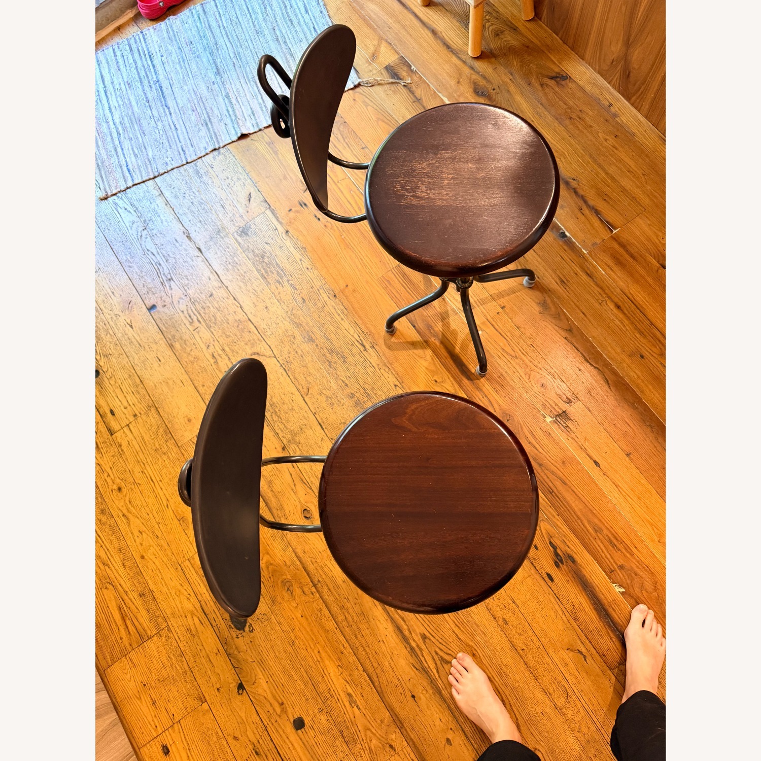 Two ABC Carpet & Home Industrial Bar Stools - image-4