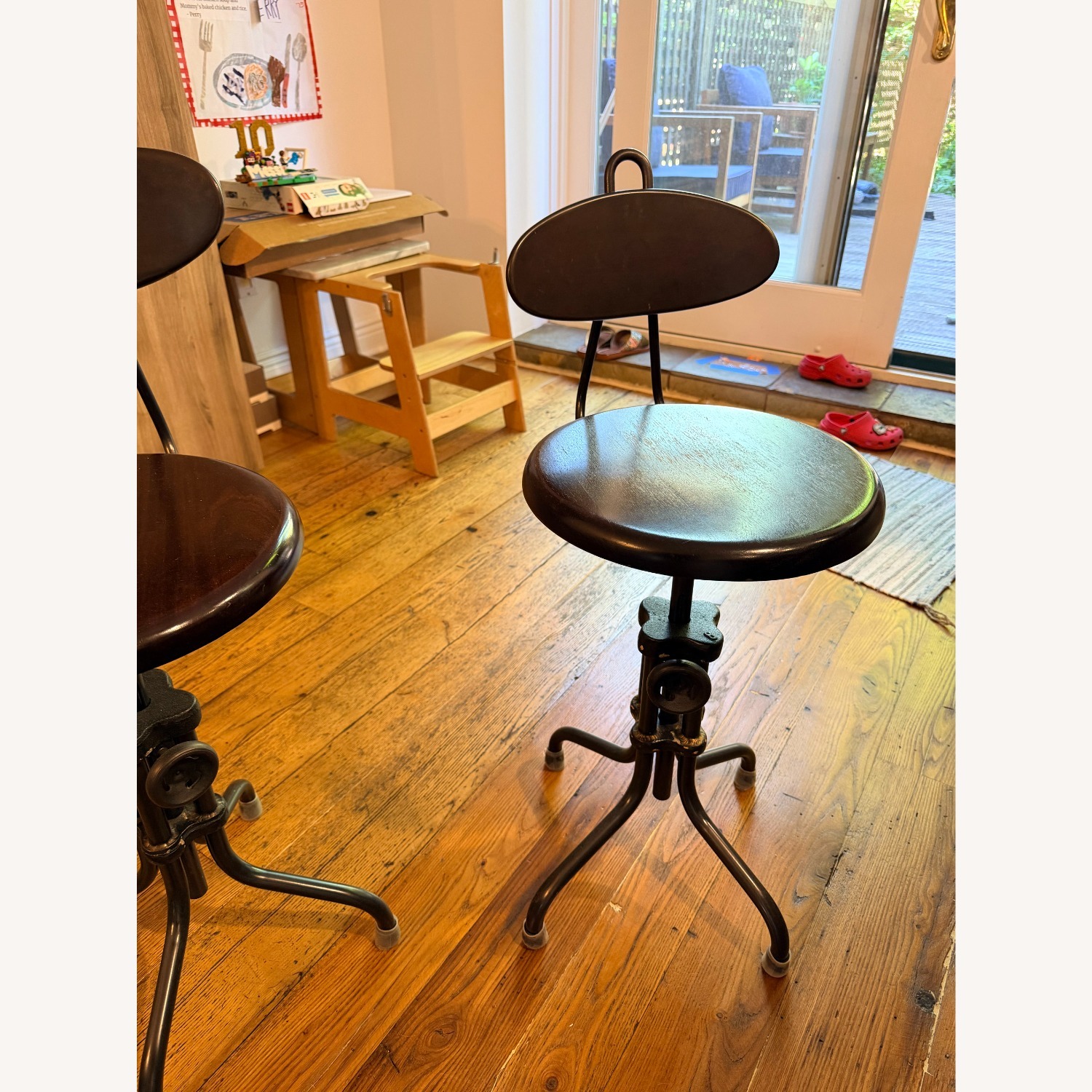 Two ABC Carpet & Home Industrial Bar Stools - image-3