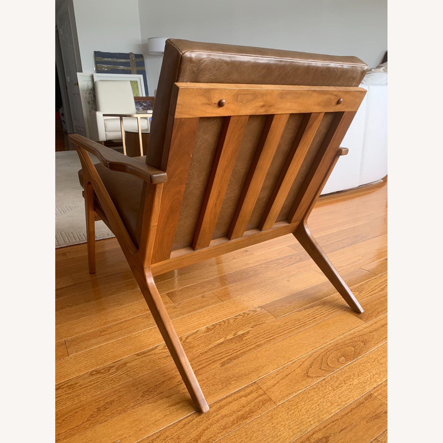 Crate & Barrel Cavett Leather Chair w Ottoman - image-11