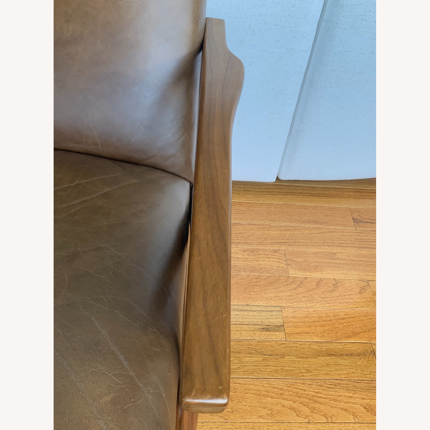 Crate & Barrel Cavett Leather Chair w Ottoman - image-5