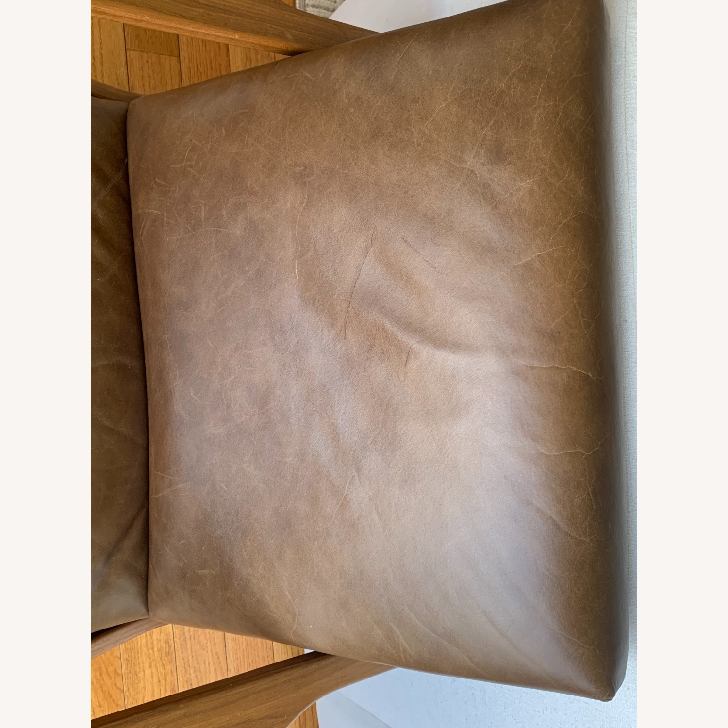 Crate & Barrel Cavett Leather Chair w Ottoman - image-6