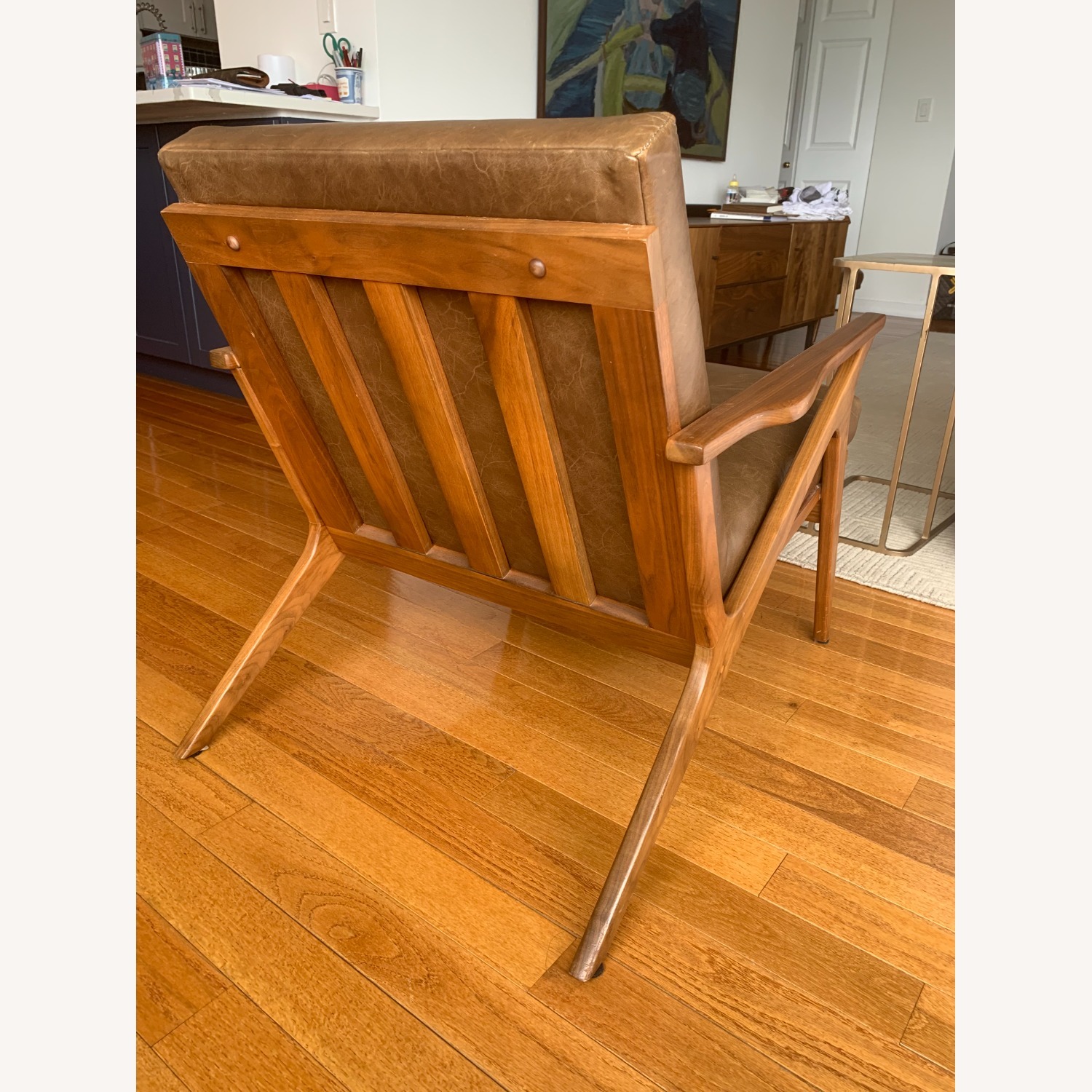 Crate & Barrel Cavett Leather Chair w Ottoman - image-10