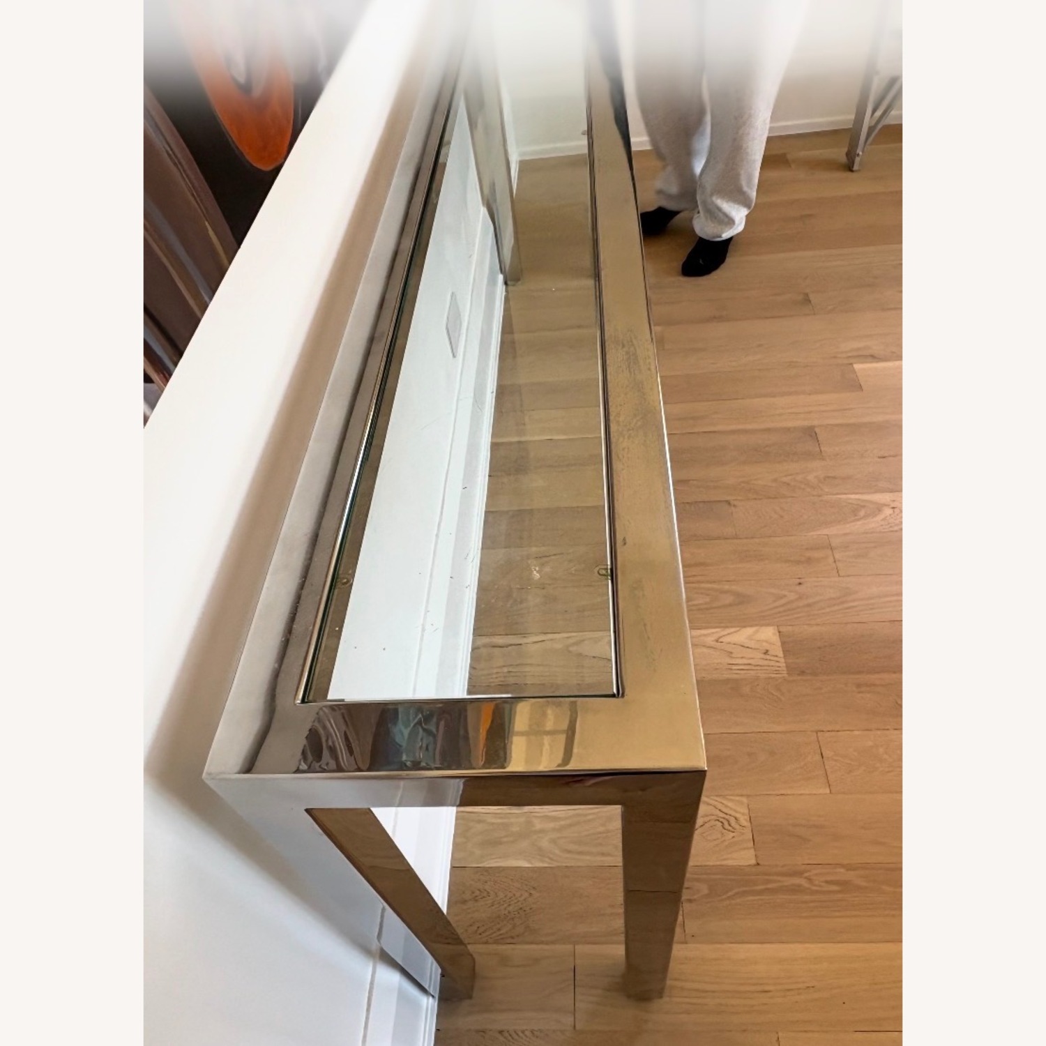 MCM Chrome and Glass Console Table  - image-2