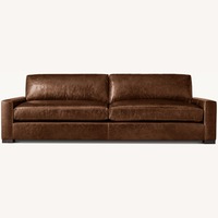 Restoration Hardware Maxwell Brompton Leather Sofa 