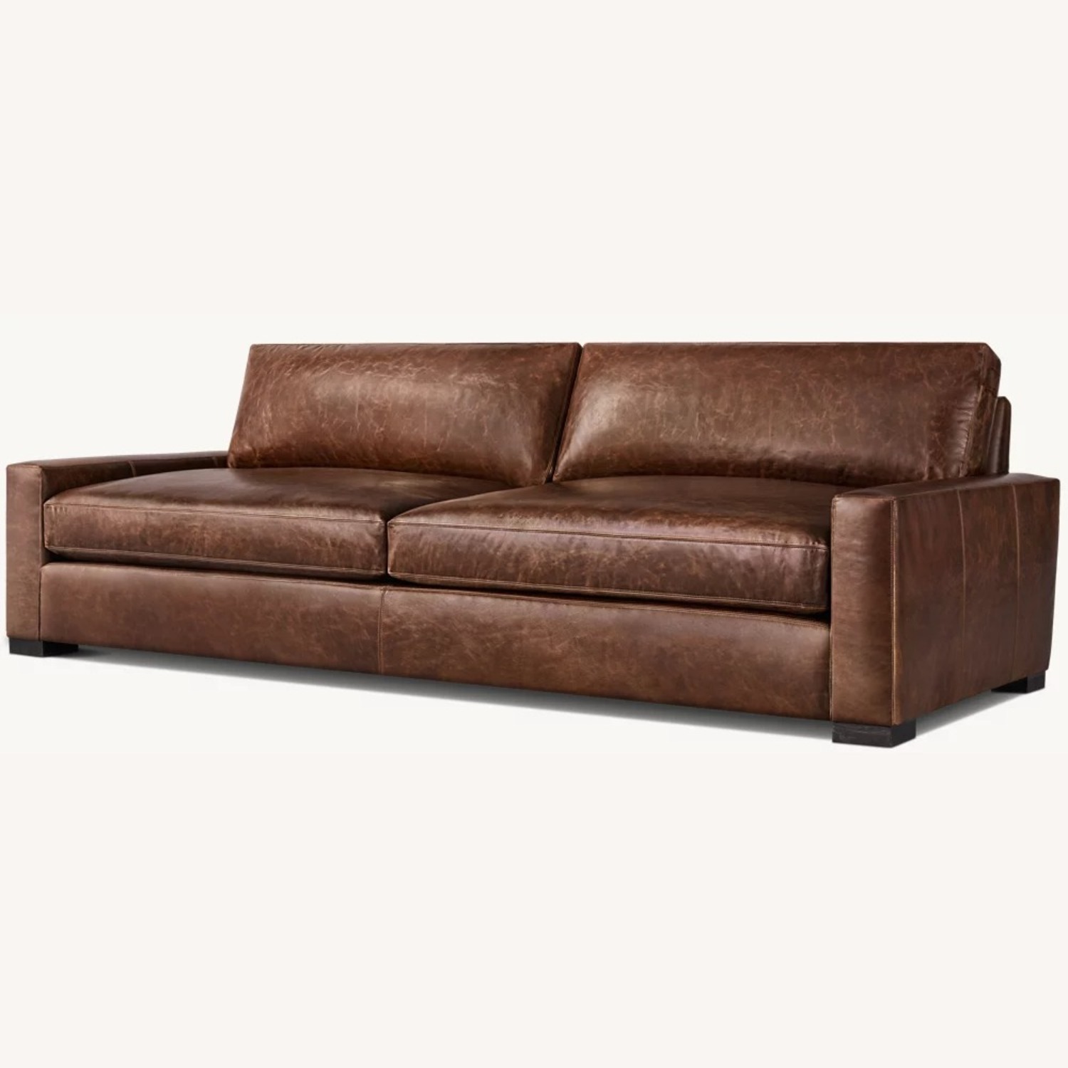 Restoration Hardware Maxwell Brompton Leather Sofa  - image-2