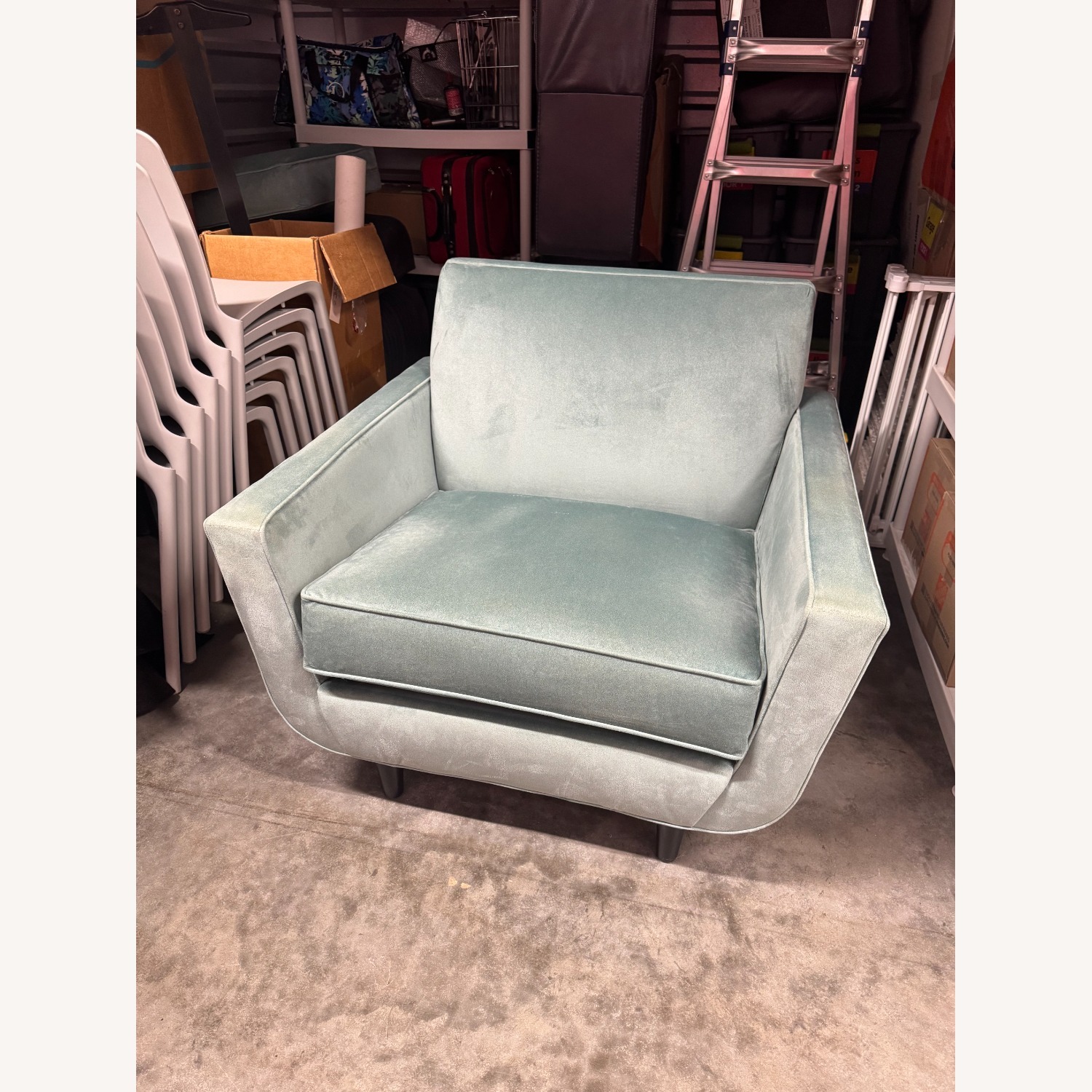Ethan Allen Lucy Blue Fabric Armchairs Two - image-2
