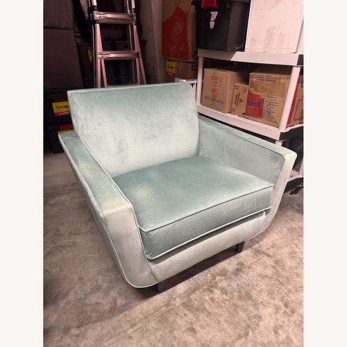 Used Ethan Allen Lucy Blue Fabric Armchairs Two for sale on AptDeco