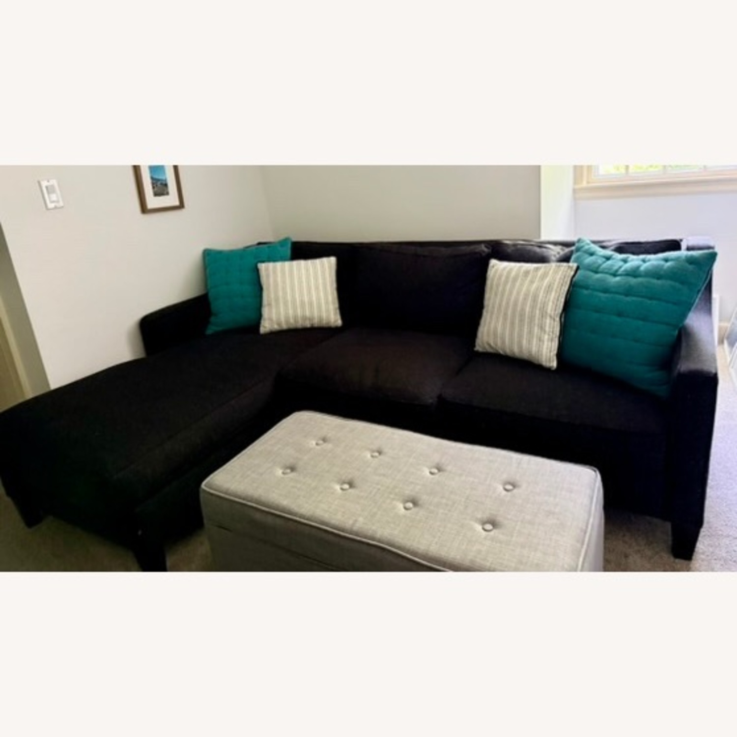 West Elm Black 3+ Seater Sofa - image-1