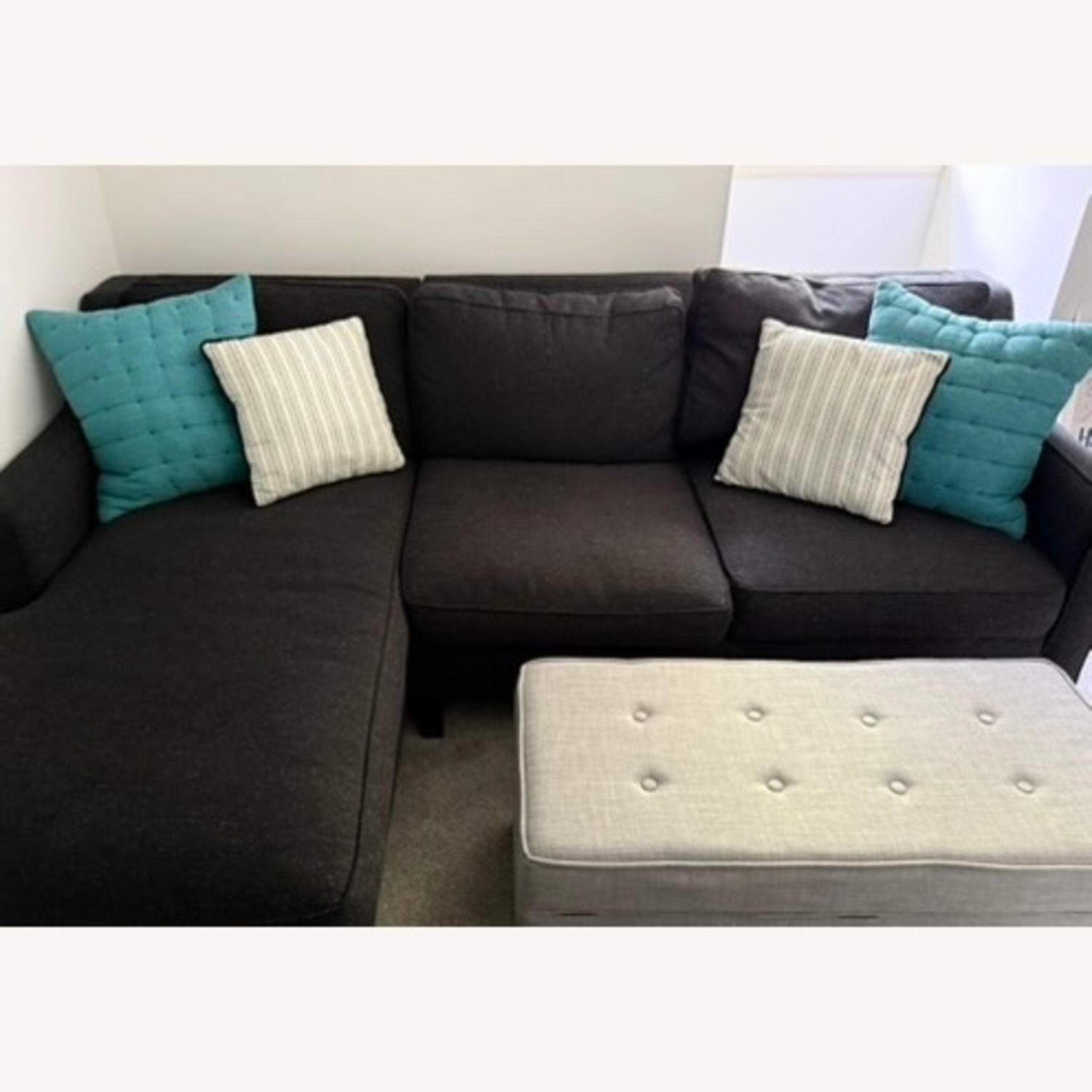 West Elm Black 3+ Seater Sofa - image-3