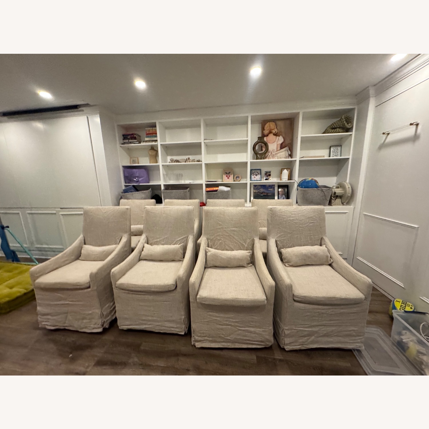 Restoration Hardware Natural Fabric Dining Chairs - image-8