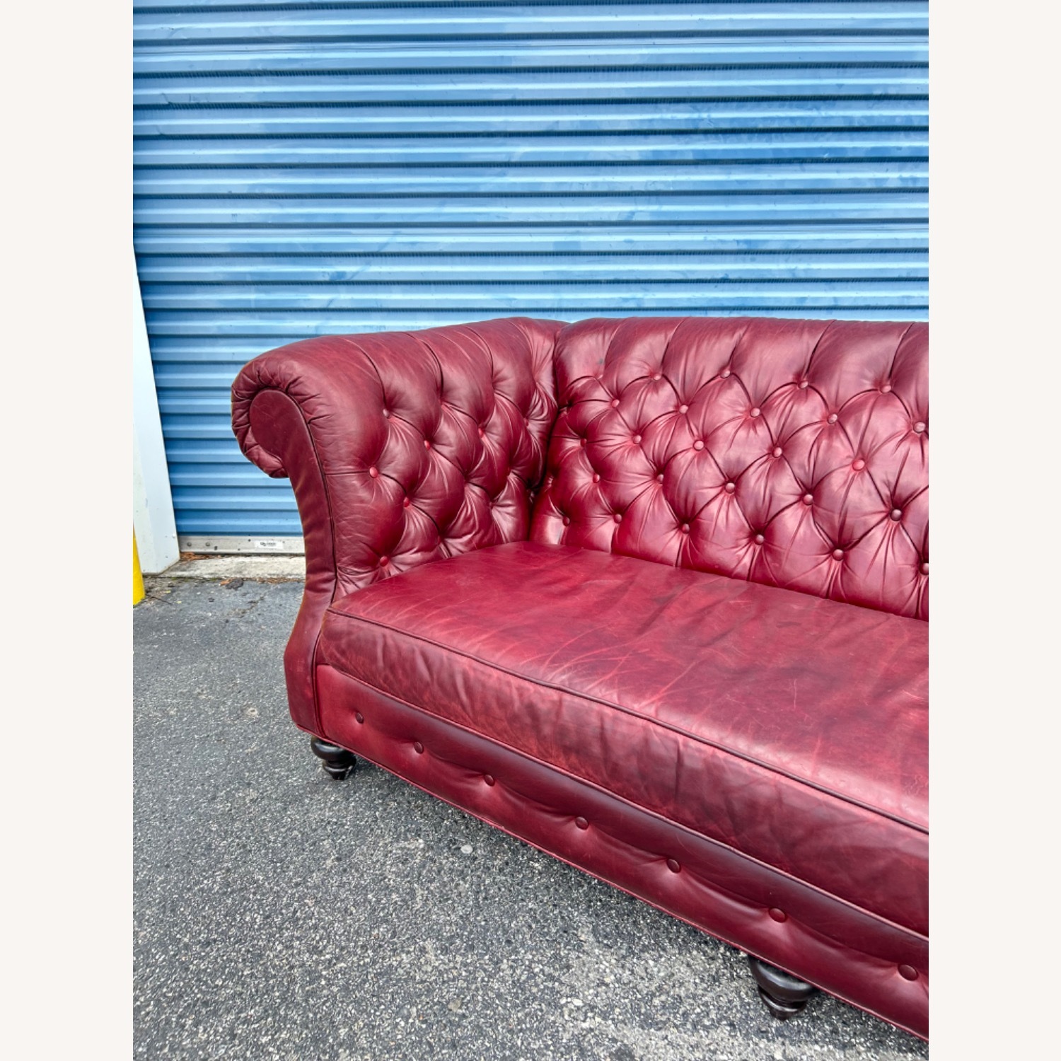 Vintage Oxford Red Leather English Chesterfield - image-6
