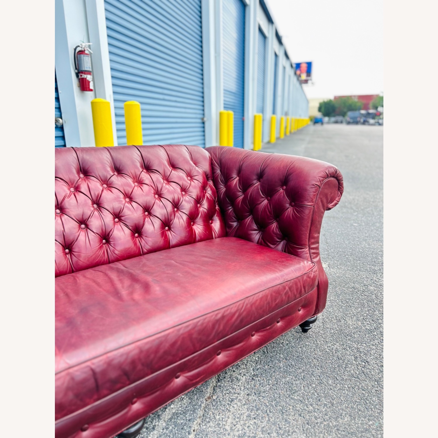 Vintage Oxford Red Leather English Chesterfield - image-3