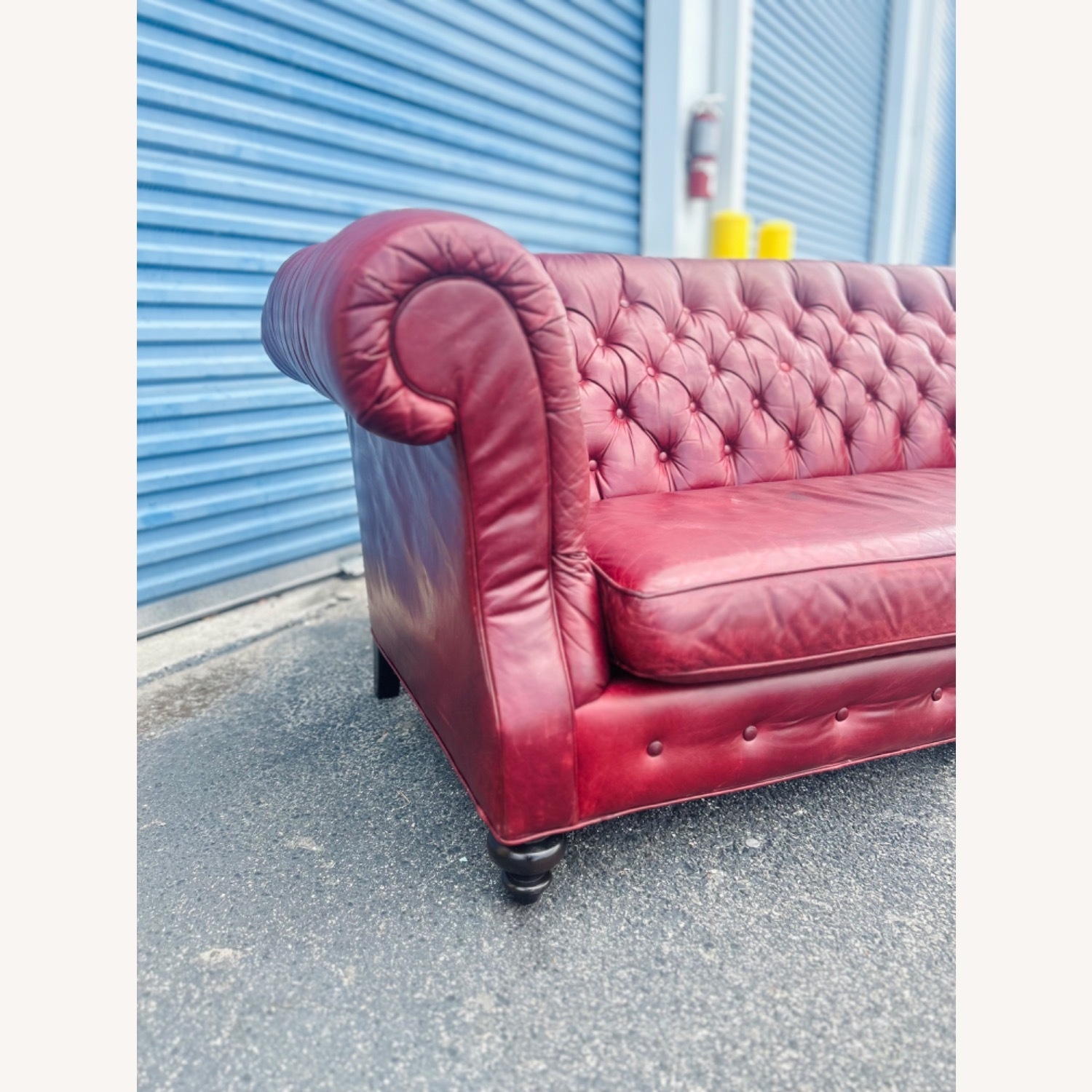 Vintage Oxford Red Leather English Chesterfield - image-5