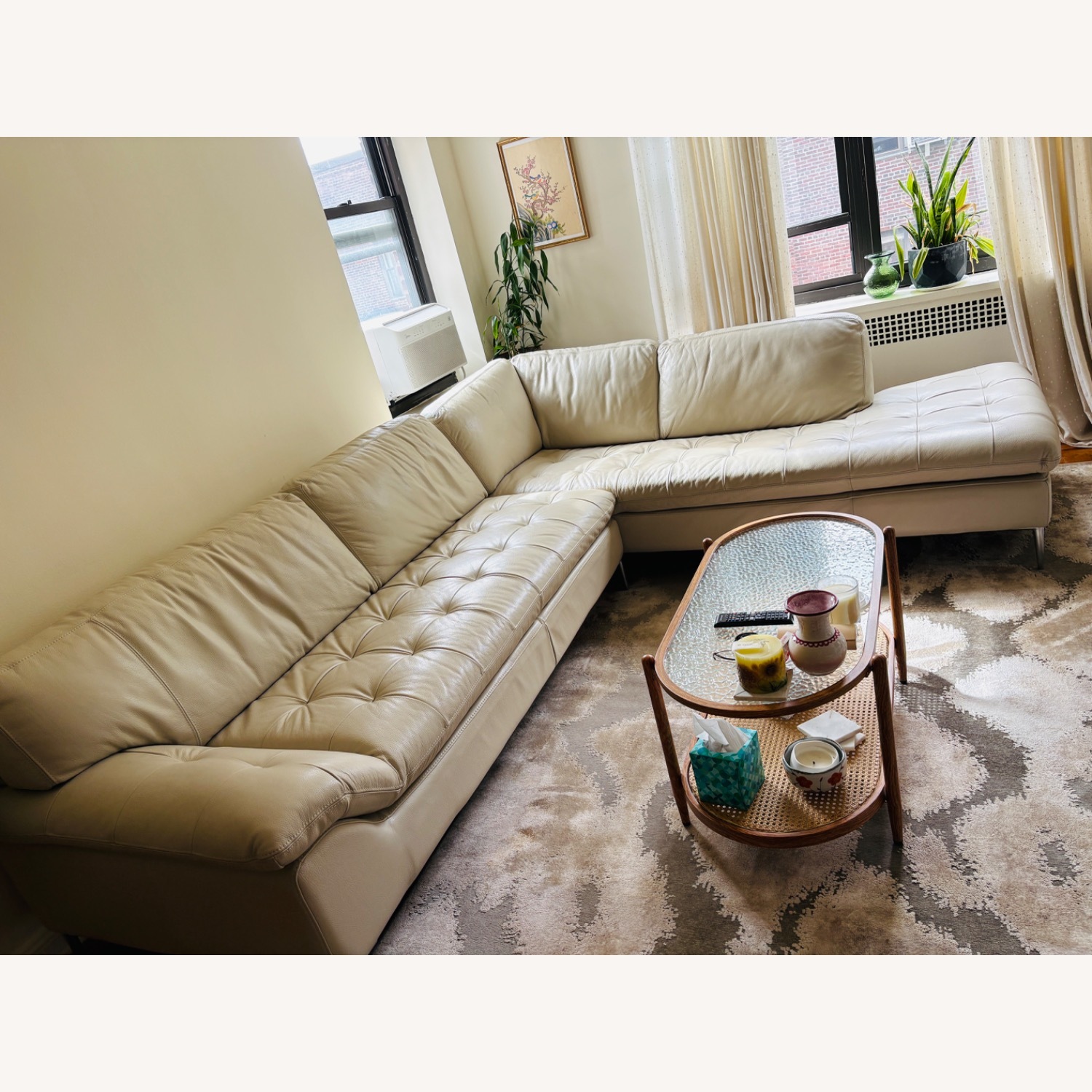 Chateau D'ax Natural Leather 2 Piece Sectional - image-3