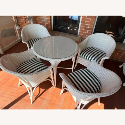 Used LLoyd Loom Flanders Wicker Dining Set  for sale on AptDeco