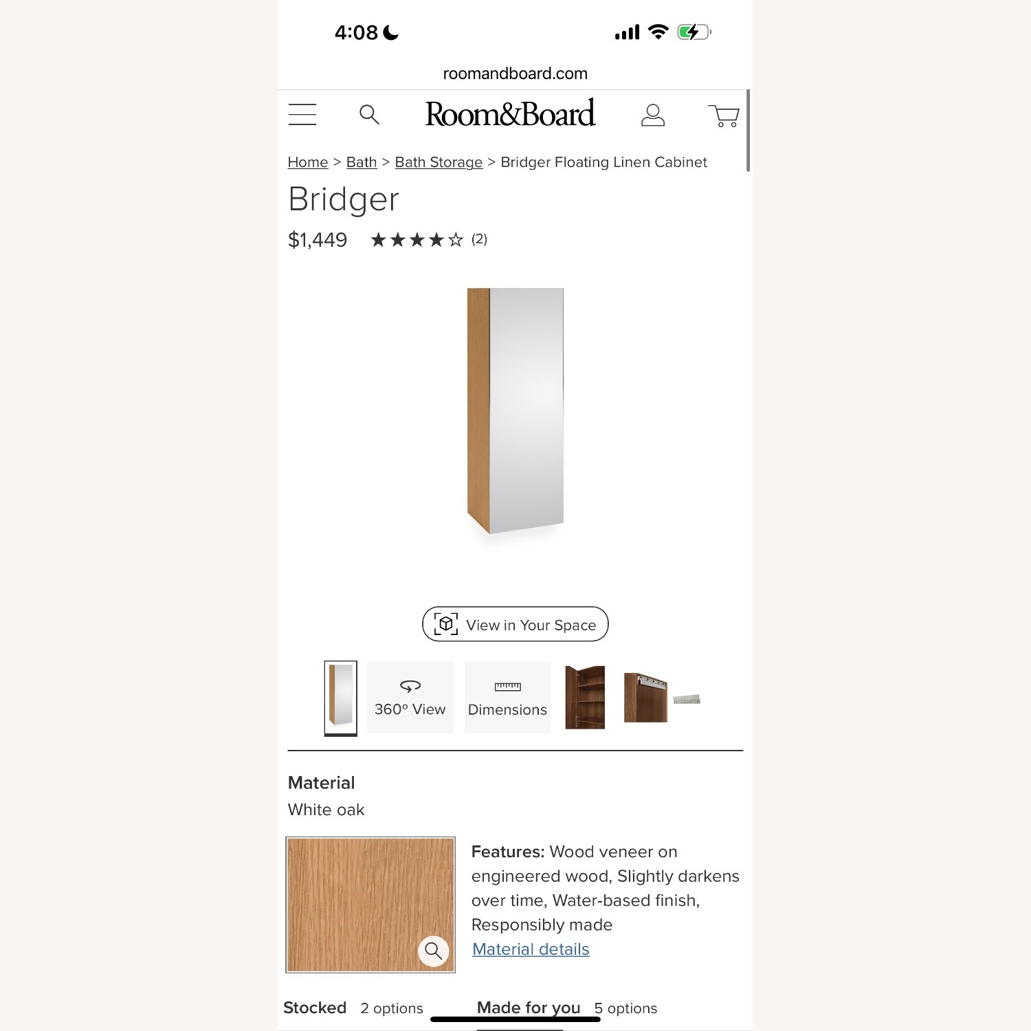 Room & Board Natural Wood Sideboard - image-1