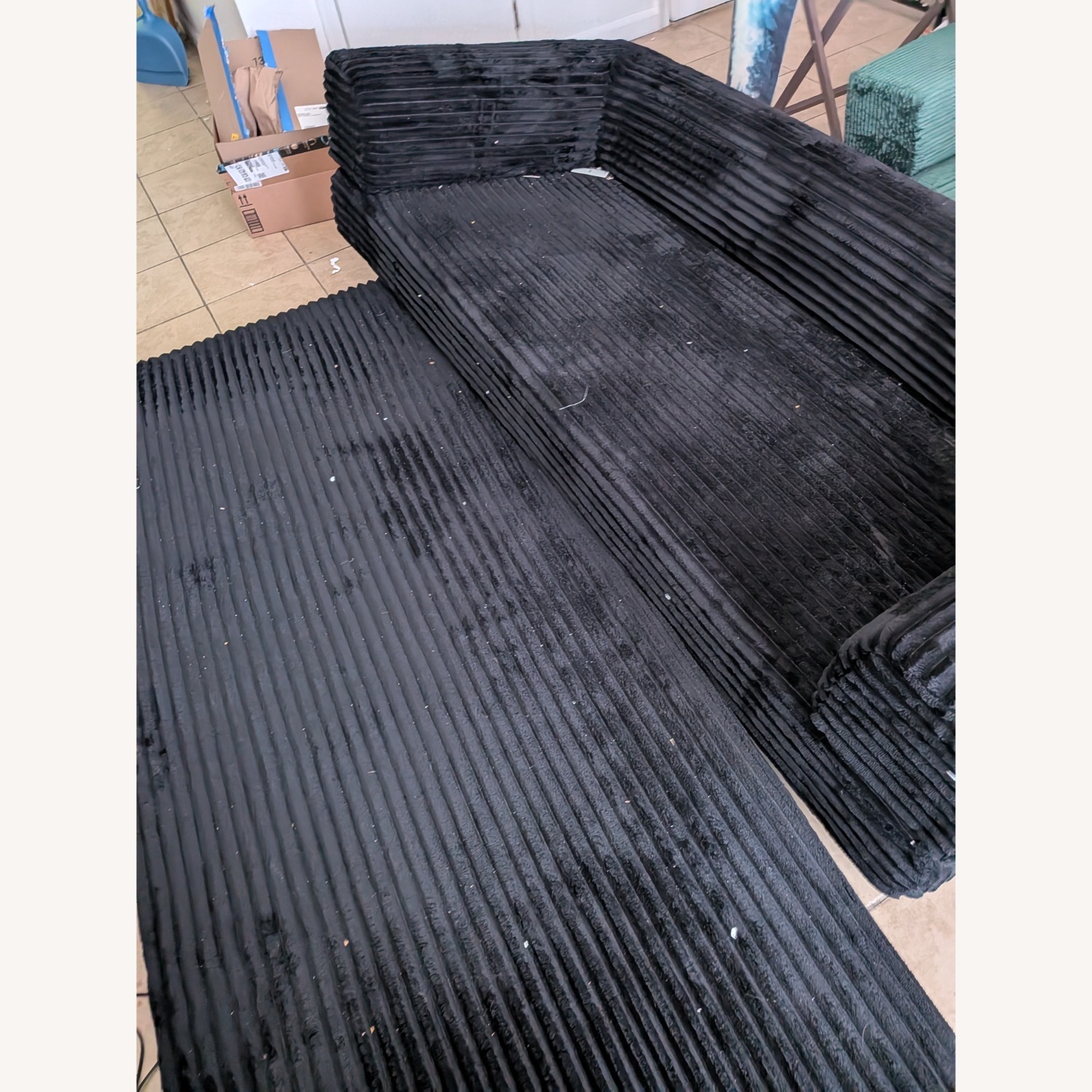 Amazon Black Fabric Sleeper Sofa - image-3
