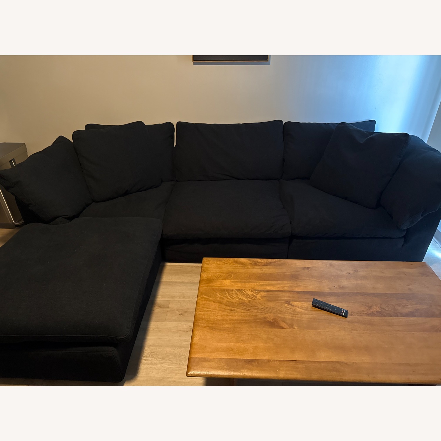 Restortion Hardware The Cloud Black Fabric Chaise Lounge - image-3
