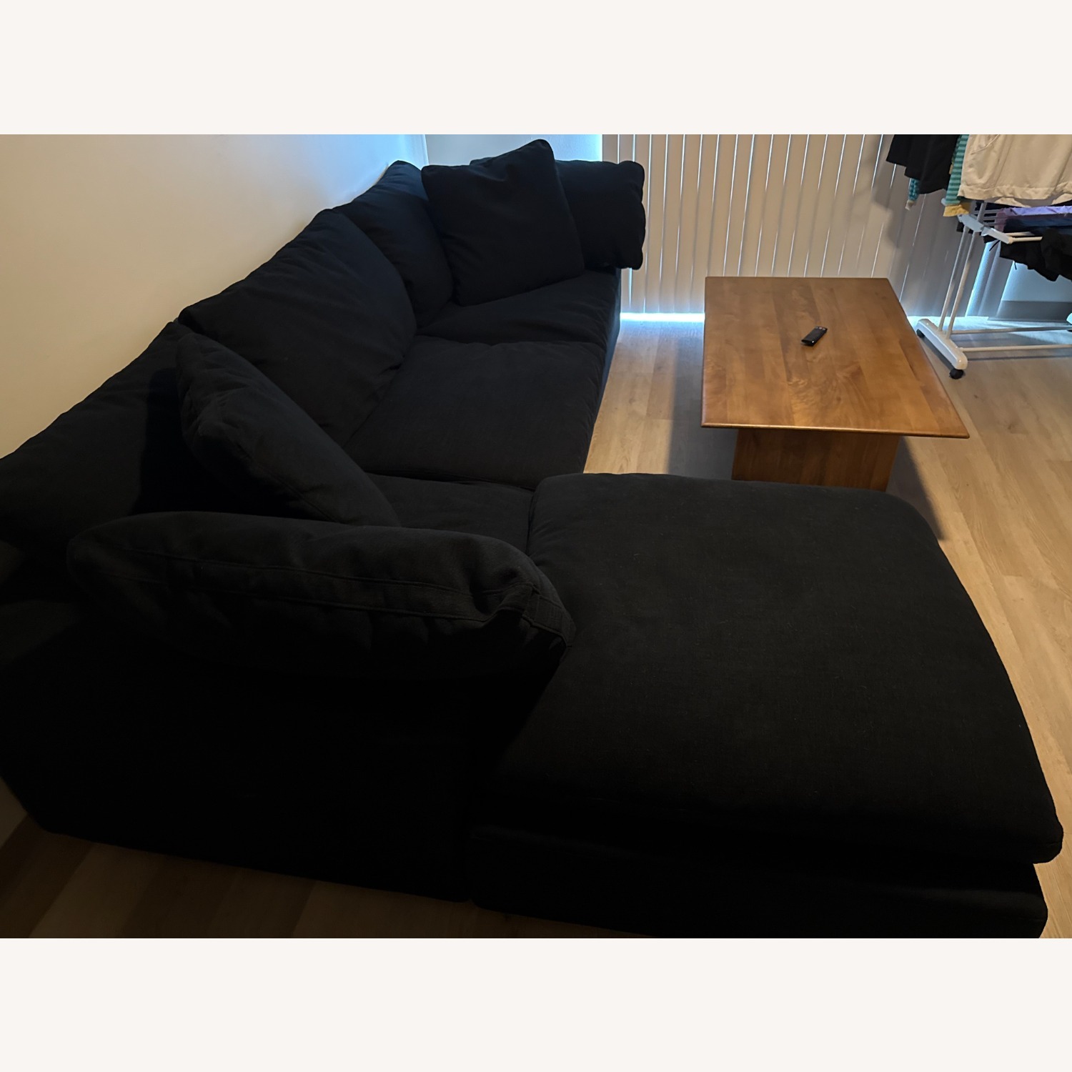 Restortion Hardware The Cloud Black Fabric Chaise Lounge - image-4