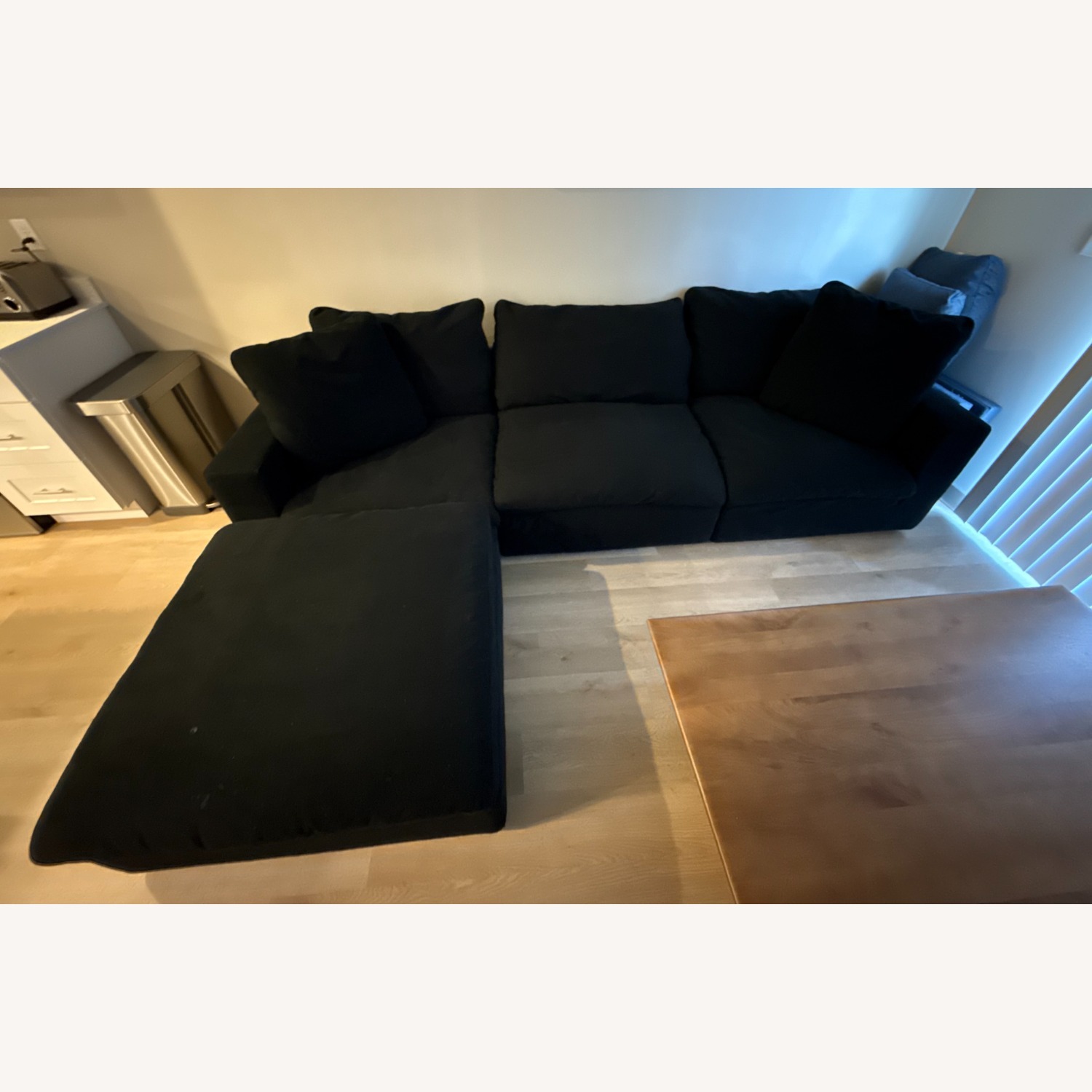 Restortion Hardware The Cloud Black Fabric Chaise Lounge - image-2