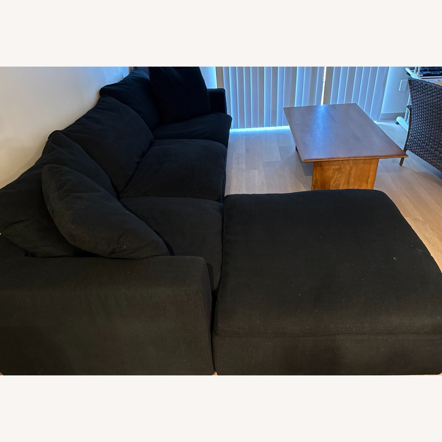 Restortion Hardware The Cloud Black Fabric Chaise Lounge - image-1