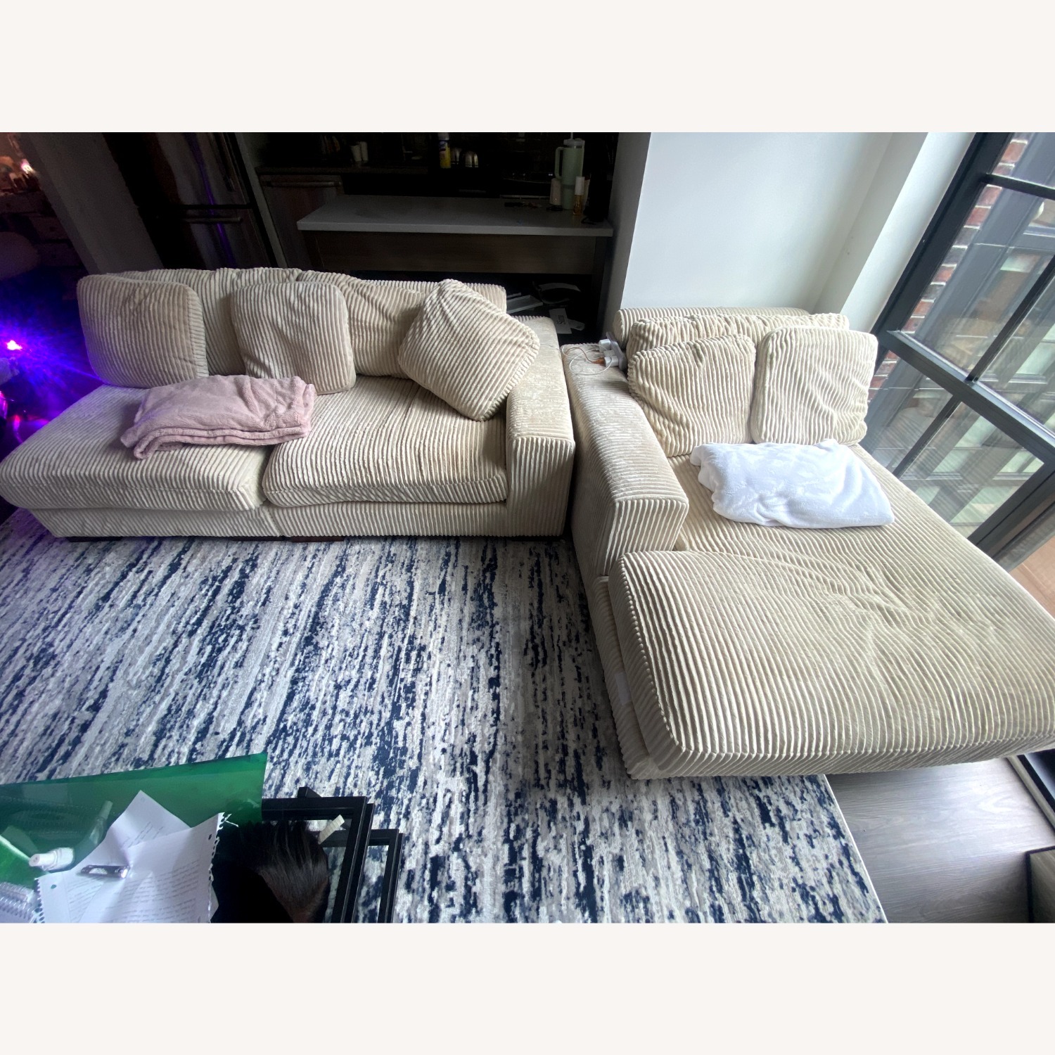White 3+ Piece Sectional - image-1