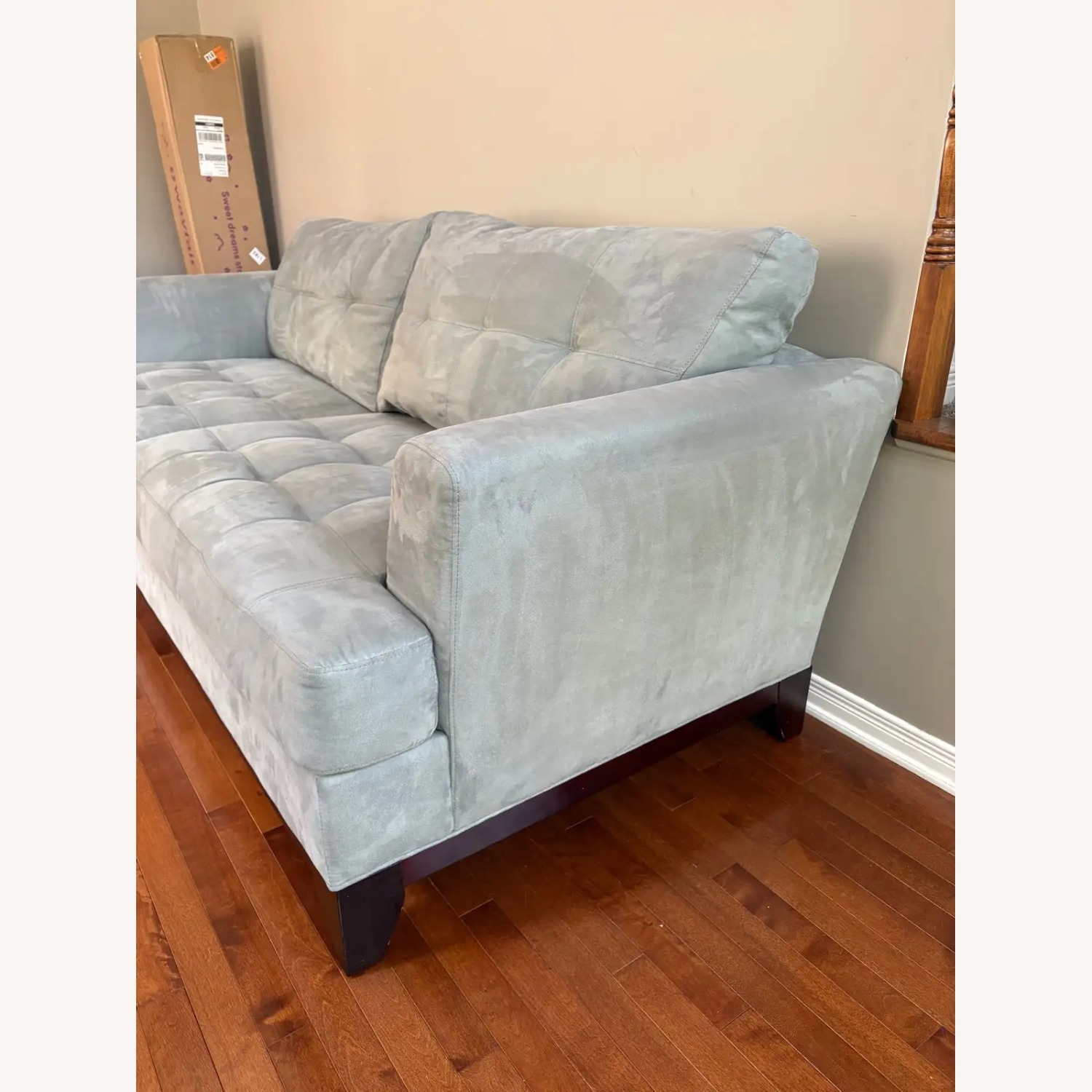 Crate & Barrel Light Gray Fabric 2 Seater Sofa - image-3