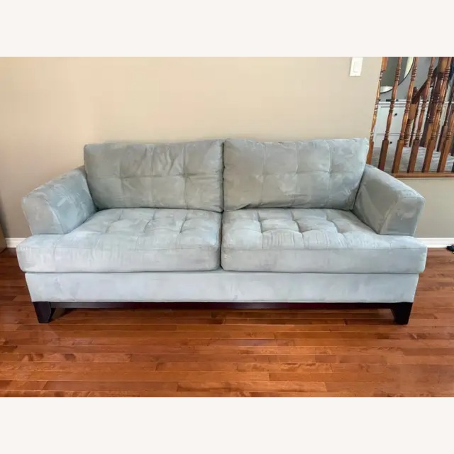 Crate & Barrel Light Gray Fabric 2 Seater Sofa - image-4