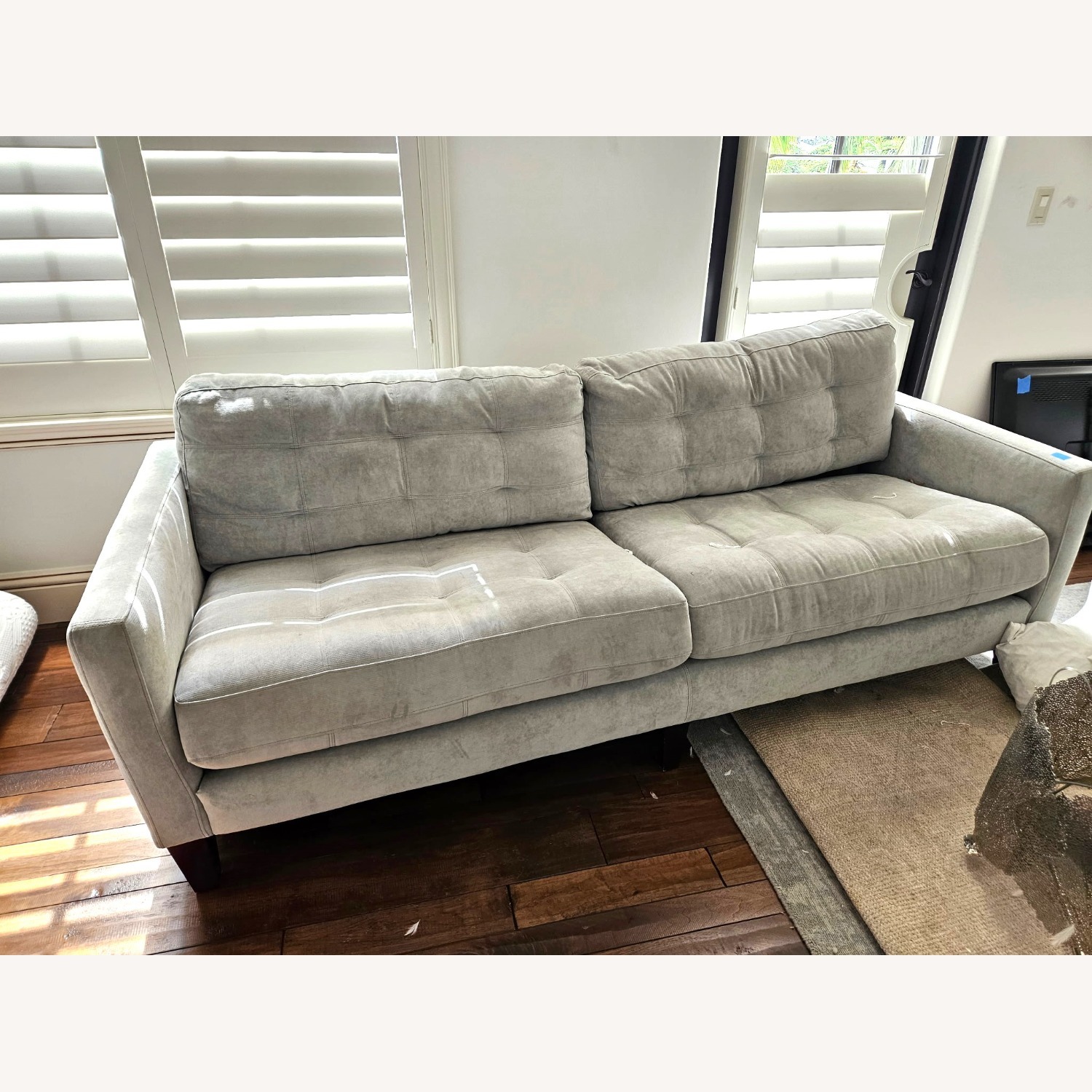 Crate & Barrel Light Gray Fabric 2 Seater Sofa - image-1