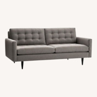 Crate & Barrel Light Gray Fabric 2 Seater Sofa