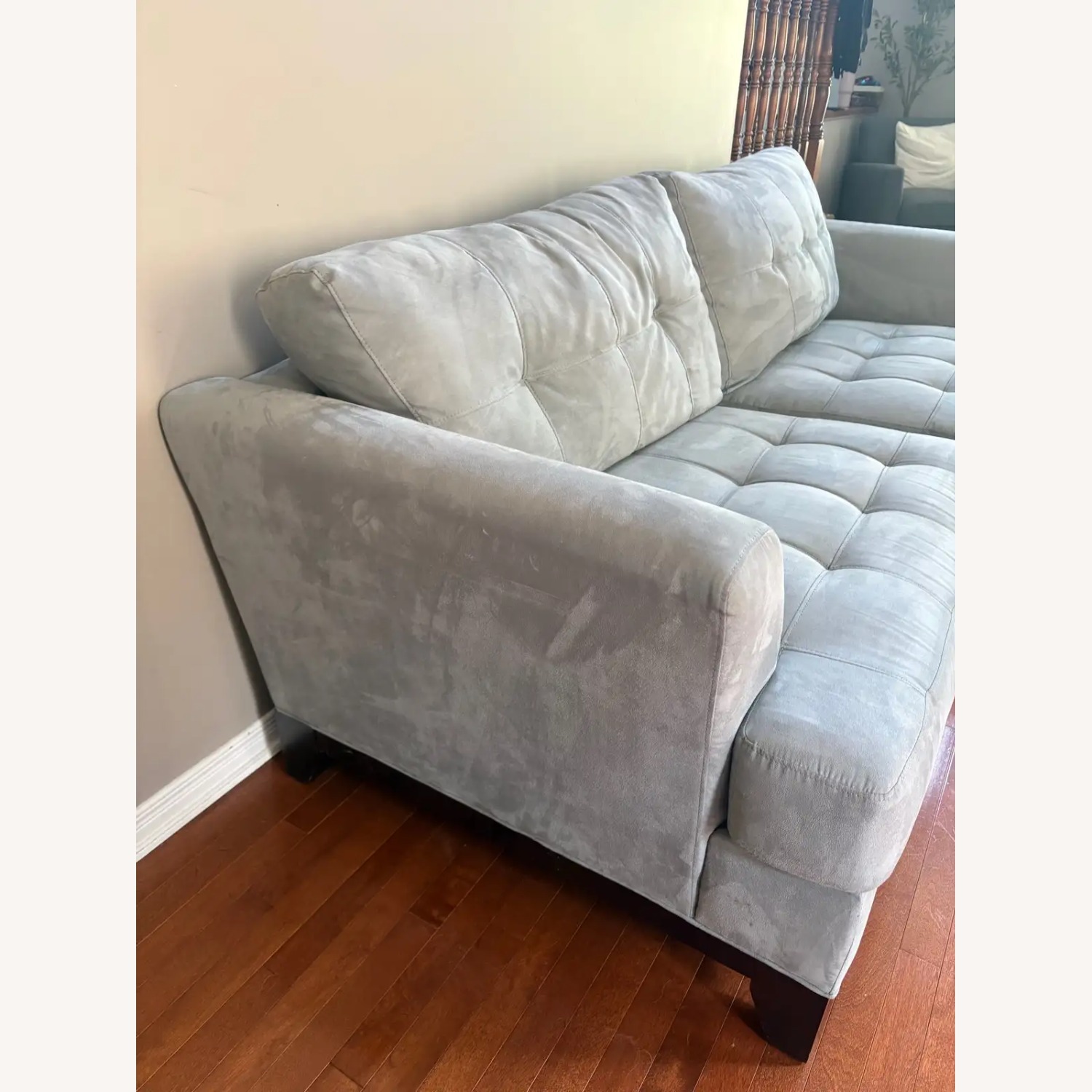 Crate & Barrel Light Gray Fabric 2 Seater Sofa - image-2