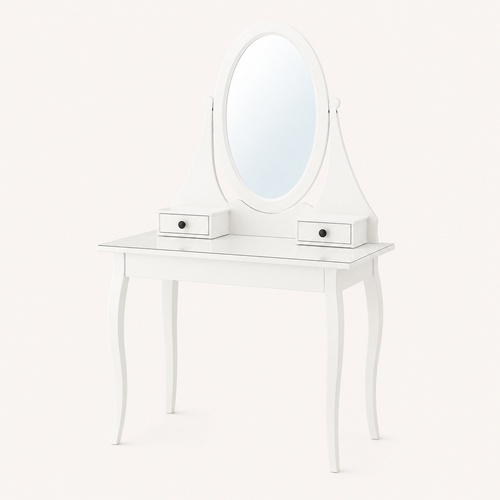 Used IKEA Hemnes White Vanity with Mirror and Hidden Drawer for sale on AptDeco