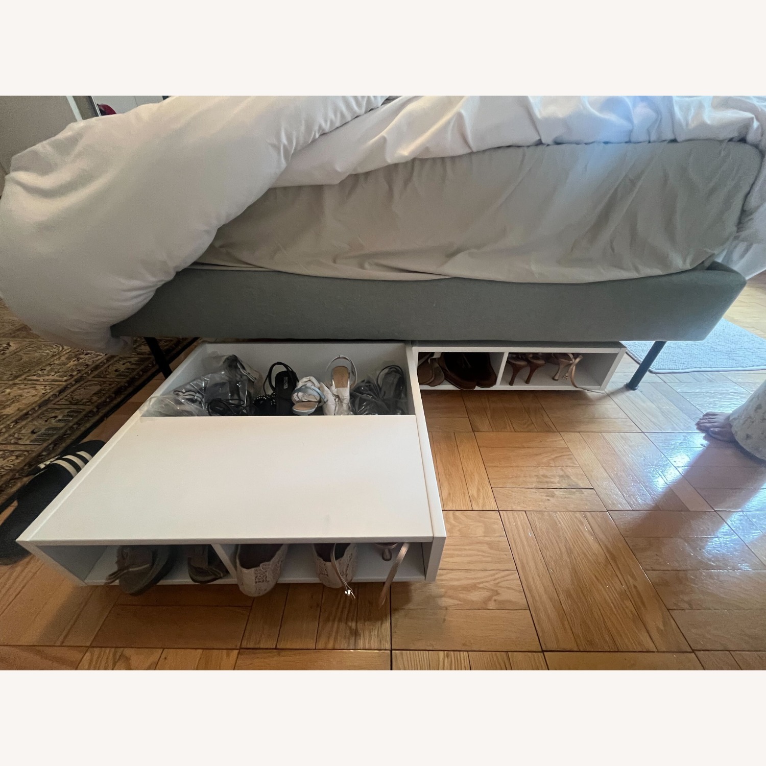 IKEA FREDVANG White Underbed Storage Drawers on Wheels - image-3