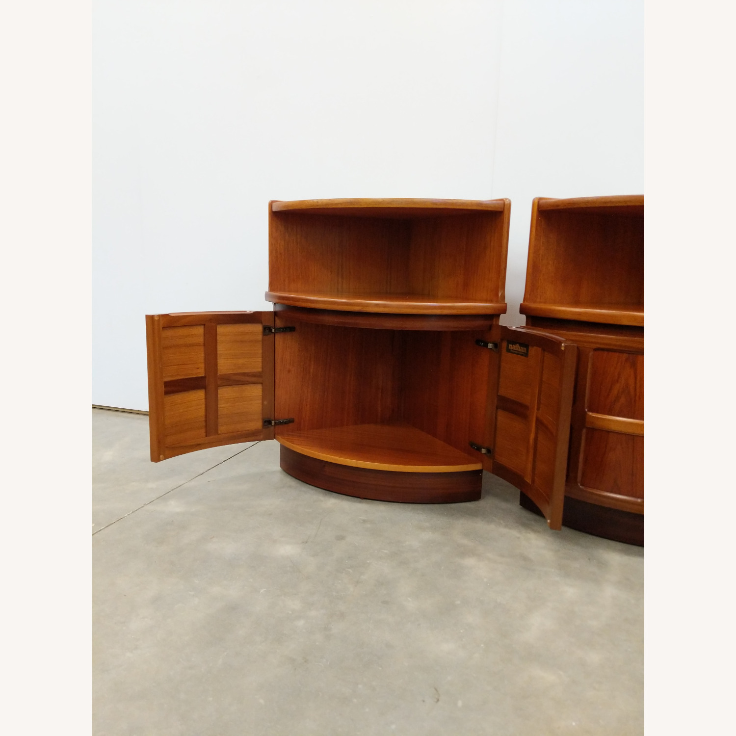 Pair Vintage Mid Century Modern Teak Nightstands - image-4