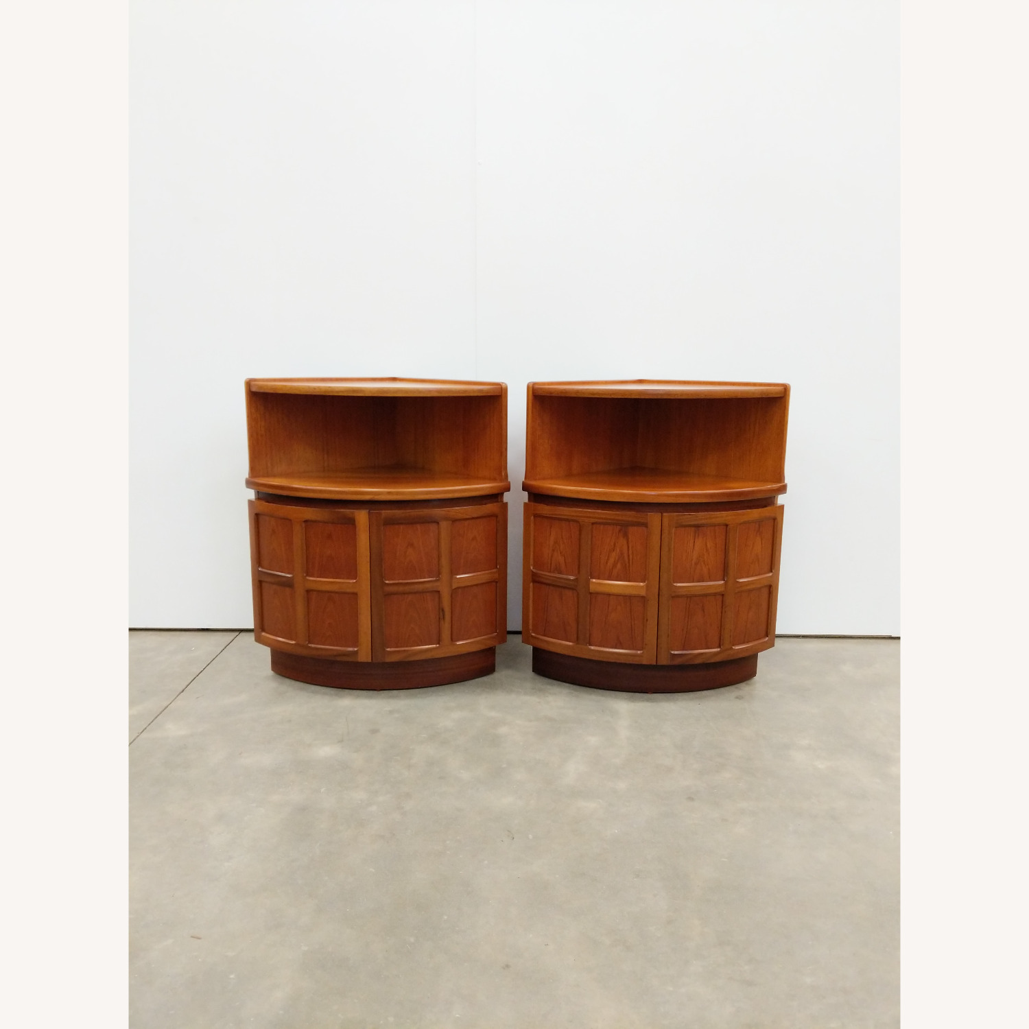 Pair Vintage Mid Century Modern Teak Nightstands - image-1