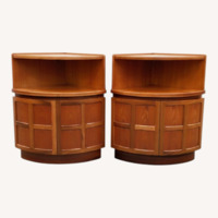 Pair Vintage Mid Century Modern Teak Nightstands