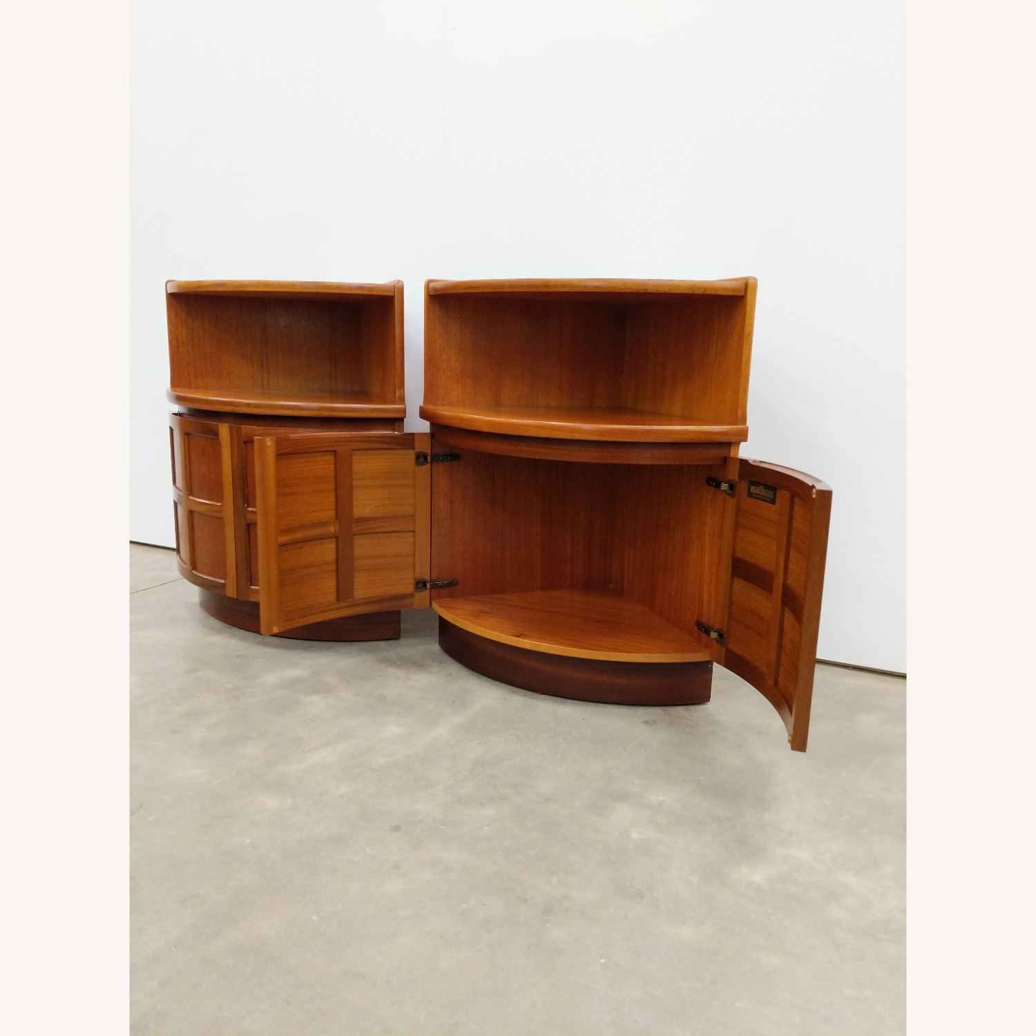 Pair Vintage Mid Century Modern Teak Nightstands - image-3