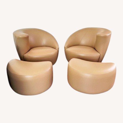 Used Vladimir Kagan Natural Leather Accent Chairs for sale on AptDeco