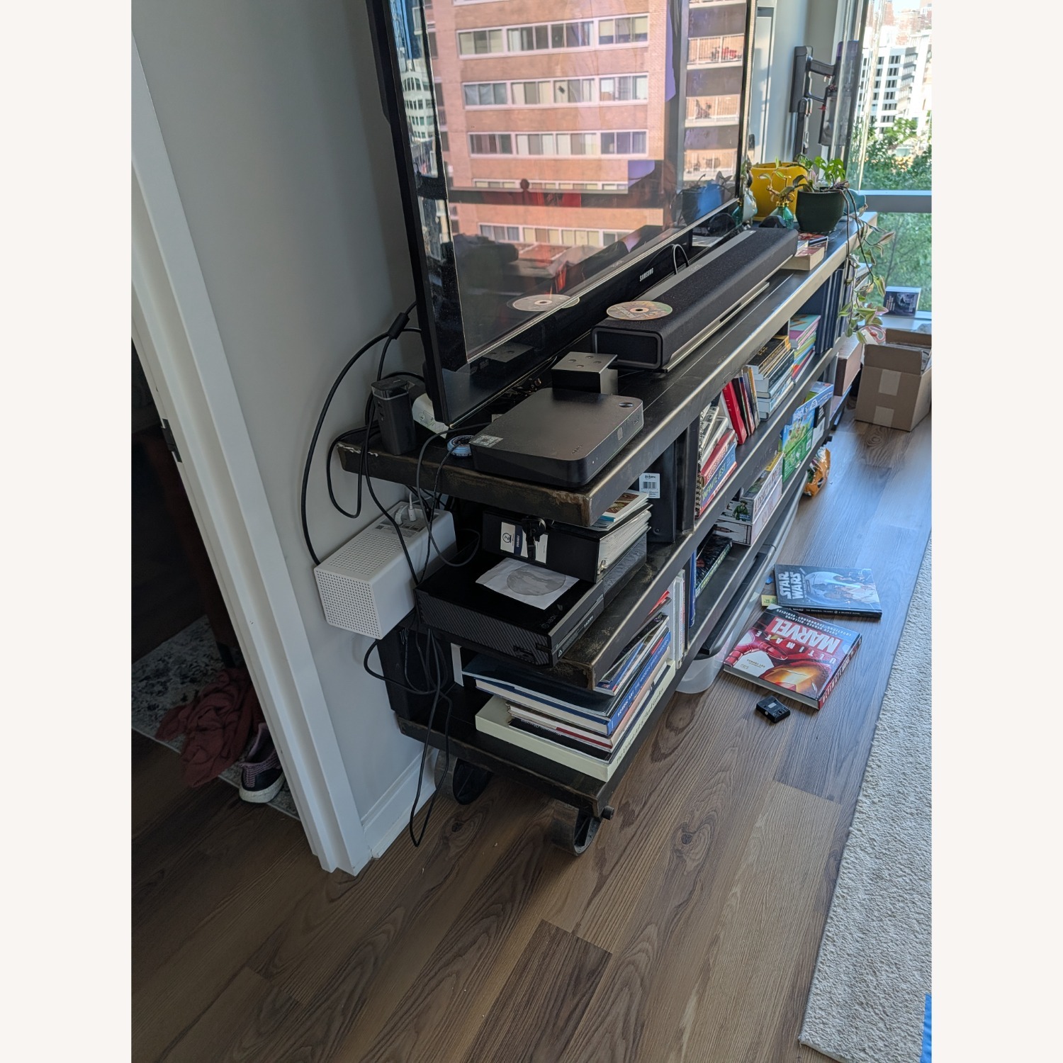 Modern Industrial Bookshelf Console - image-3