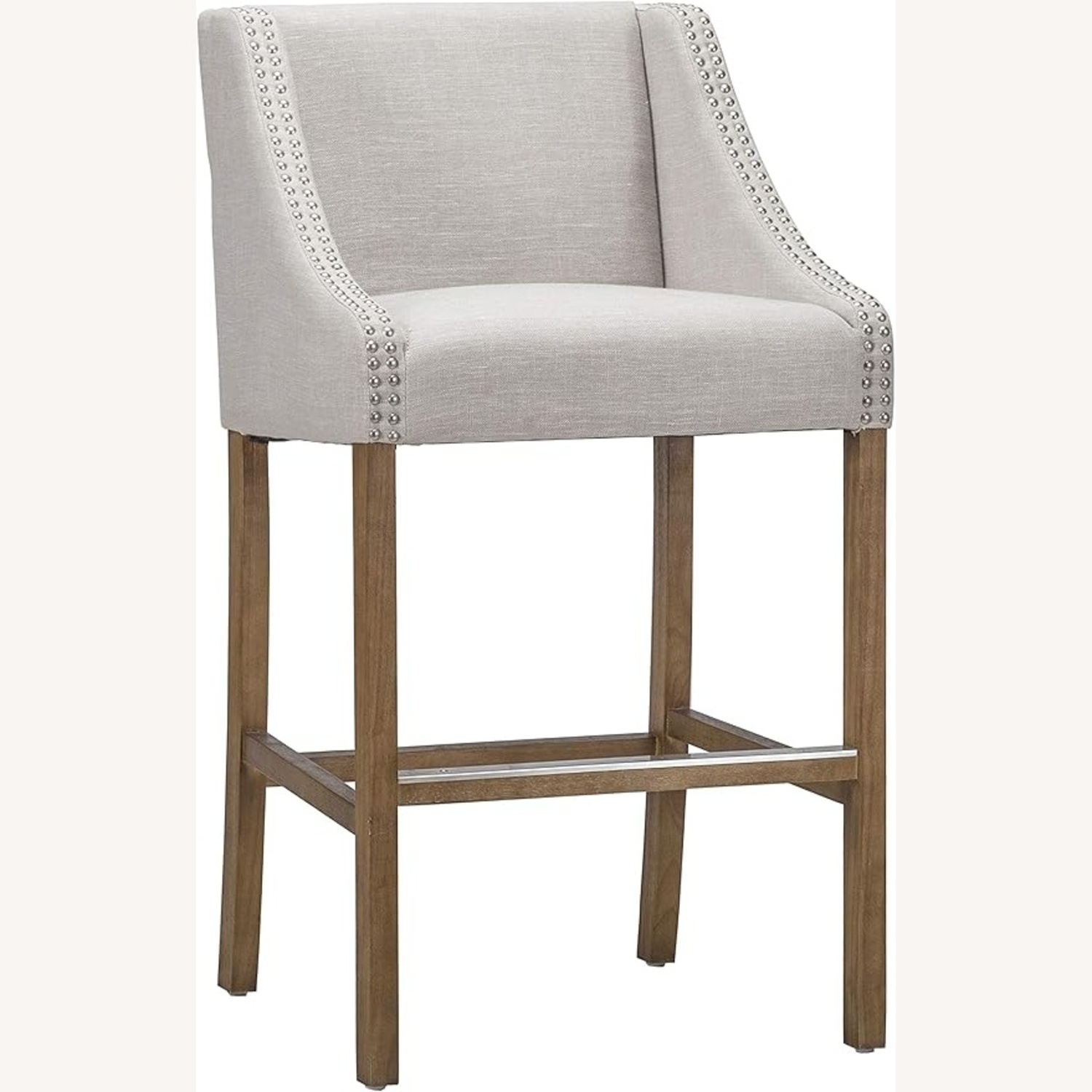 Home Goods Light Gray Fabric Stools - image-5