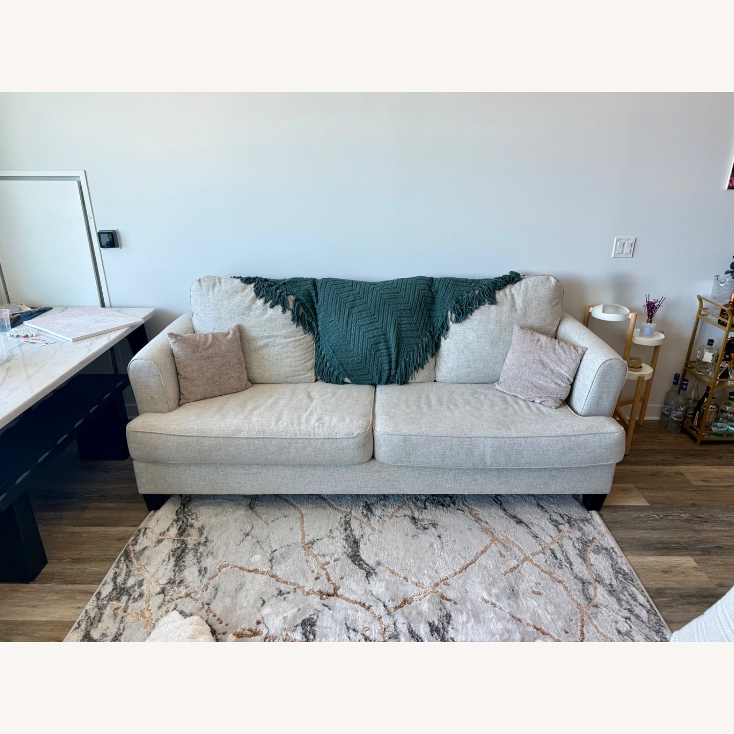 Ashley Furniture Light Gray 3 Seater Sofa - image-1