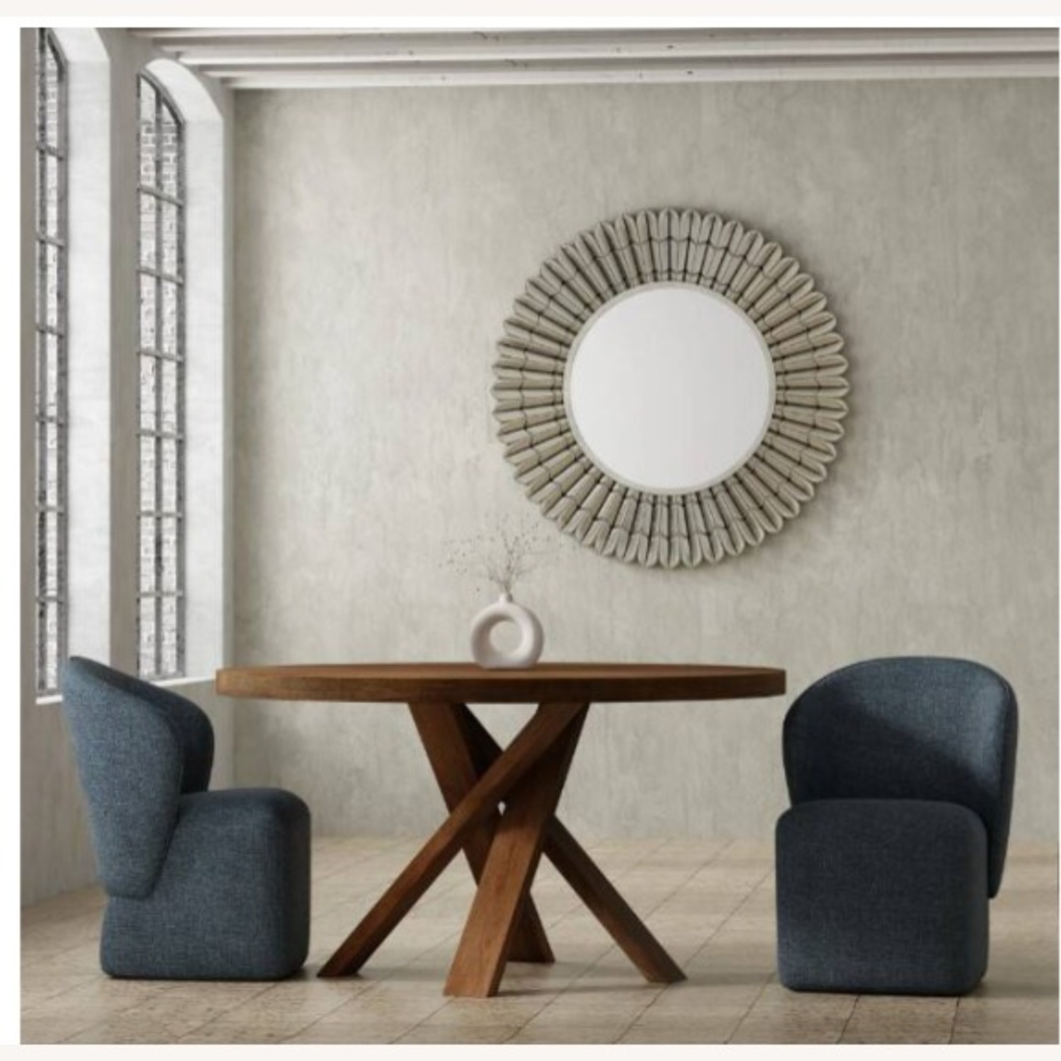 Blue Fabric Dining Chairs - image-7