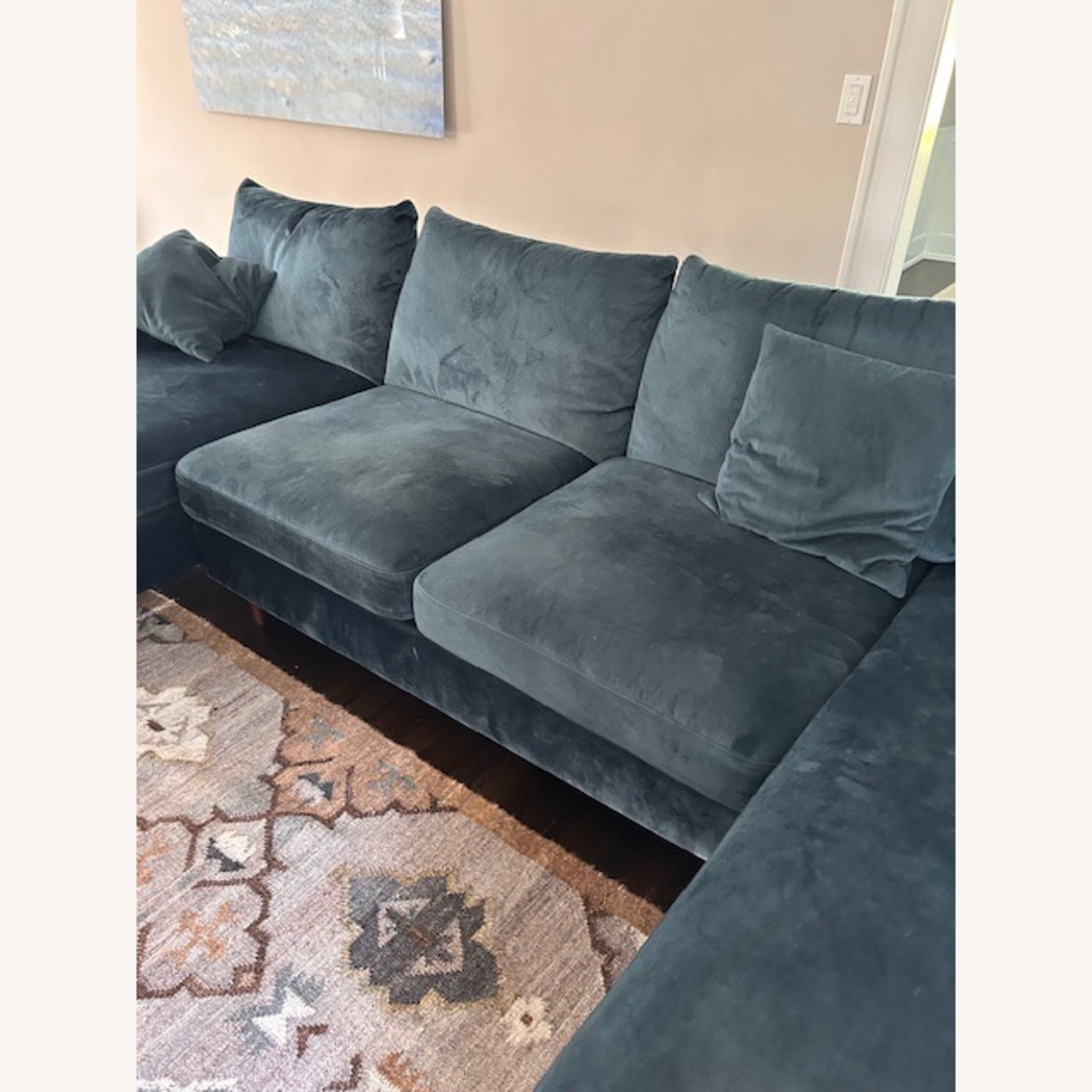 Interior Define Sloan Velvet 3+ Piece Sectional - image-7